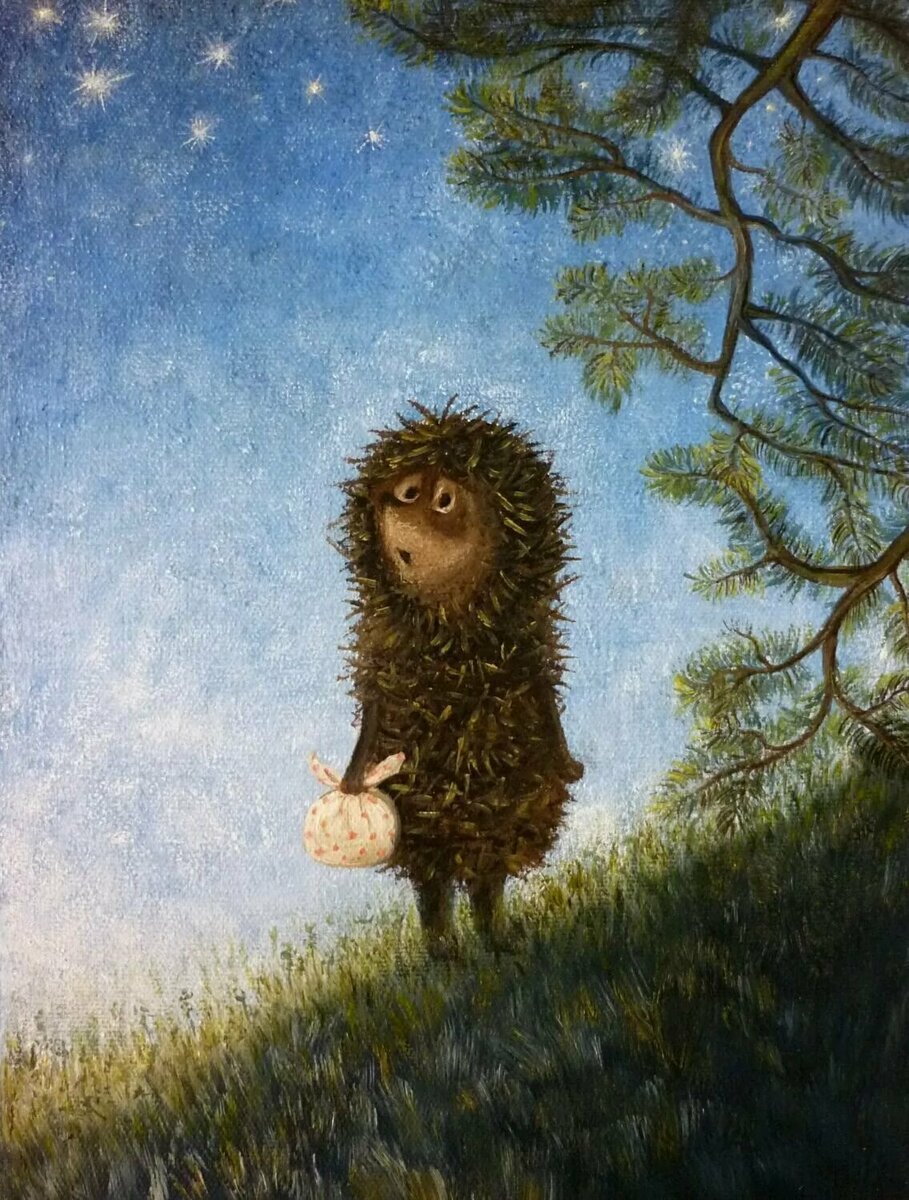 909x1200  Скачать картинку Ёжик в тумане бесплатно