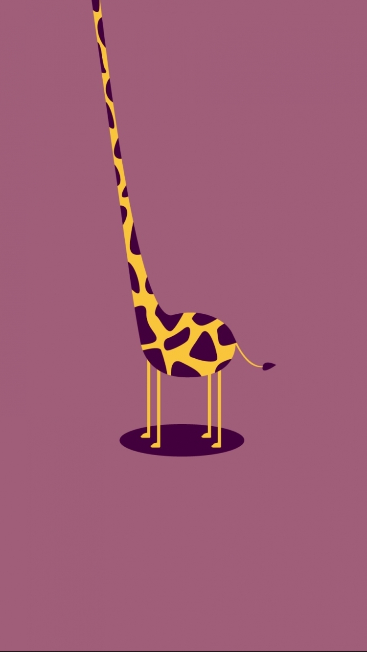 750x1334  Нежный жираф нюхает шею другого жирафа обои для телефона | Премиум Фото