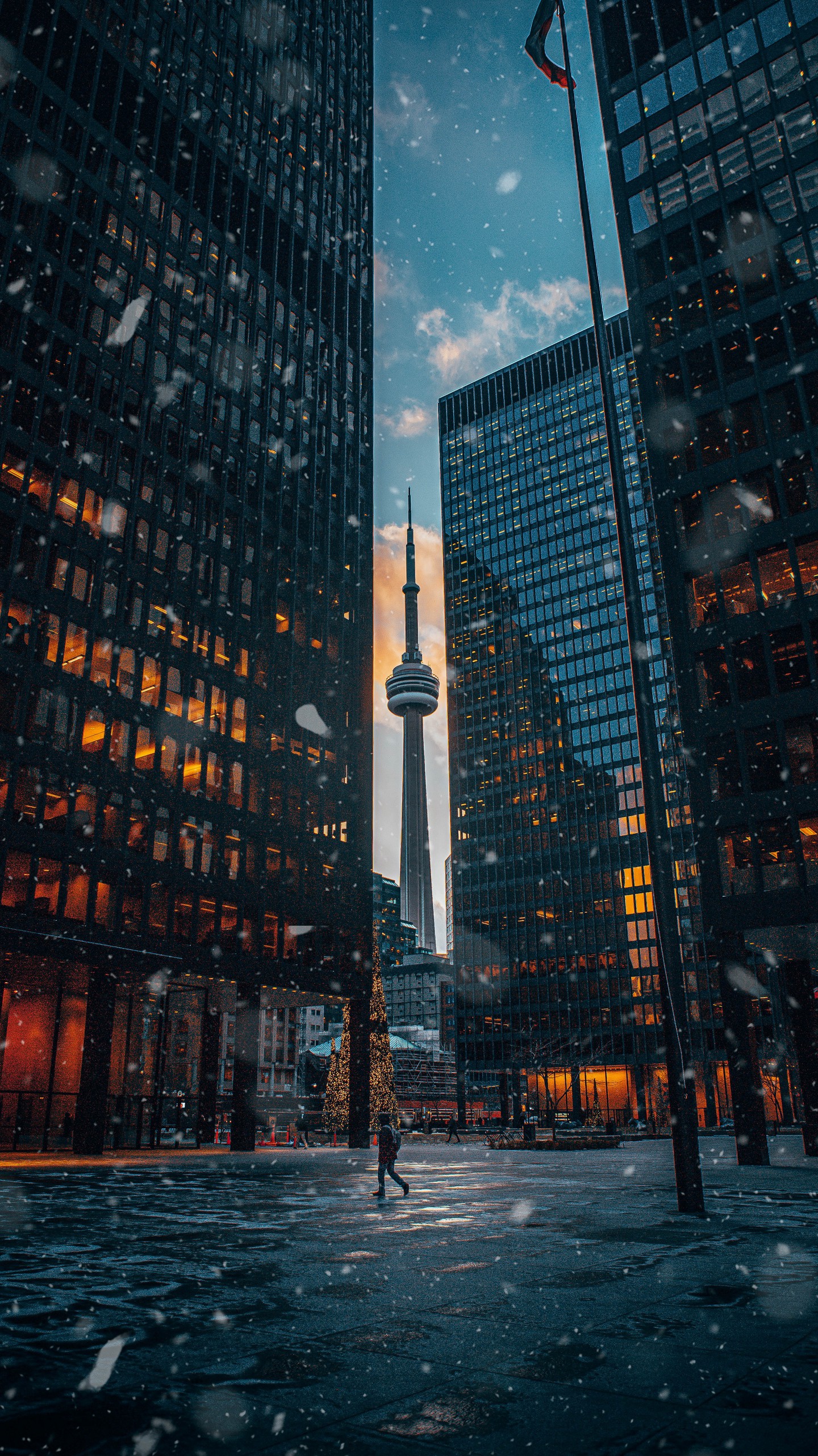 1440x2560  Обои на телефон город, здания, снег, зима, площадь - скачать бесплатно в  высоком качестве из категории \"Города\"