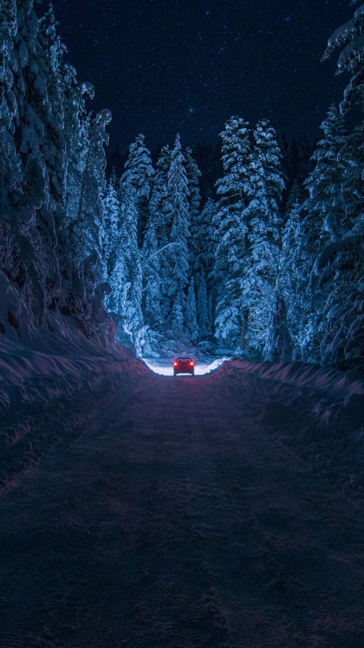 720x1280  Скачать обои зима, дорога, машина, лес, небо, звезды, свет, снег, ночь,  Болгария, By inhiu, Кюстендил, раздел природа в ра… | Зимние сцены, Зимние  картинки, Пейзажи