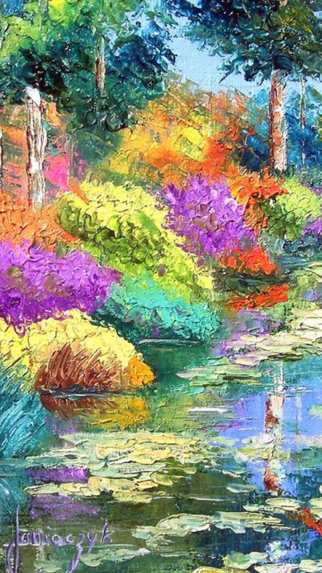 1080x1920  Обои картины, маслом, раздел Природа, размер 1920x1200 HD WUXGA - скачать  бесплатно картинку на рабочий стол и телефон