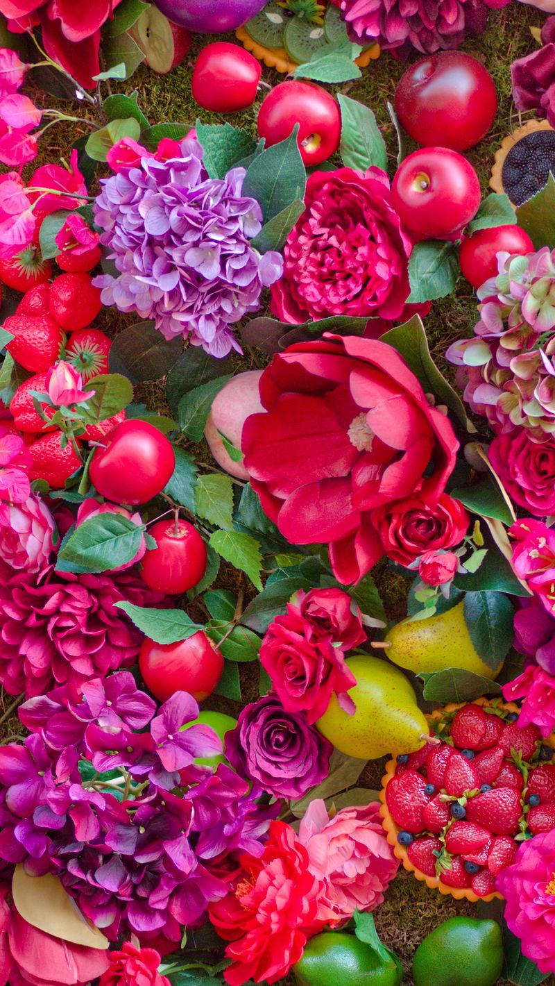 800x1420  Скачать 800x1420 цветы, фрукты, лето, натюрморт, пирожные обои, картинки  iphone se/5s/5c/5 for parallax