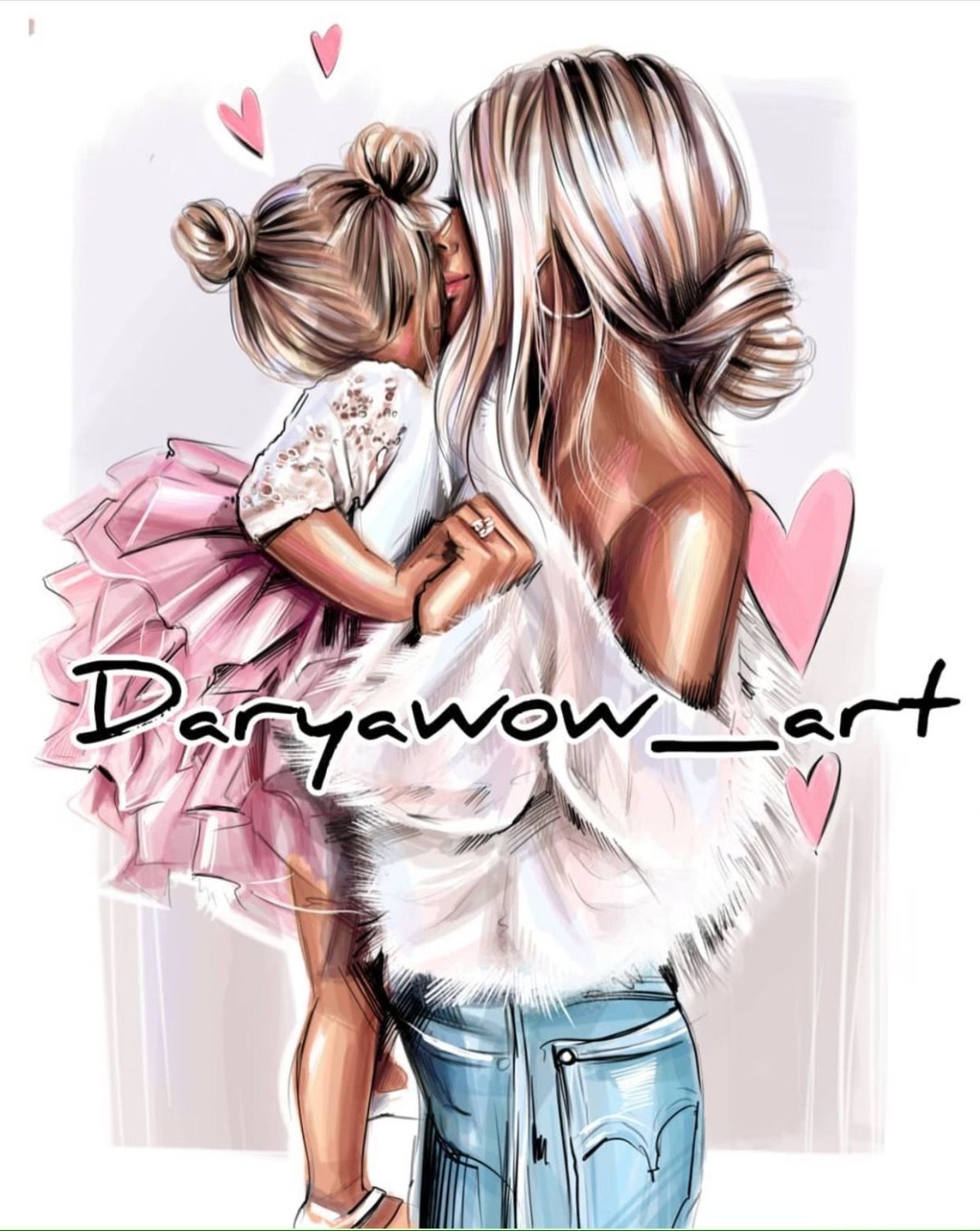 1200x1507  Мама и дочка арт картинки - 63 фото