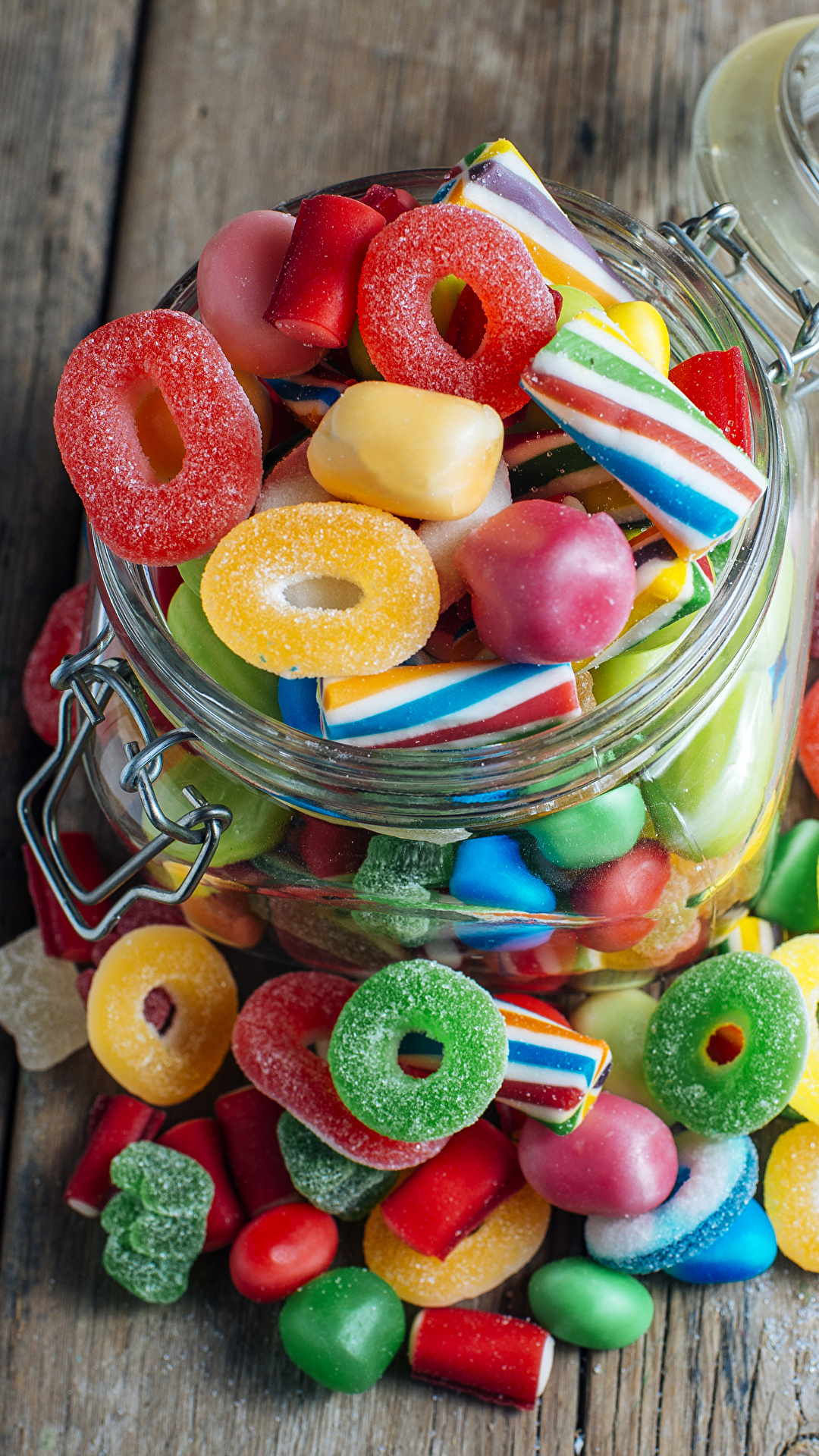 1080x1920  Photos Sweet Jelly Candies Candy Marmalade Jar Food Sweets 1080x1920