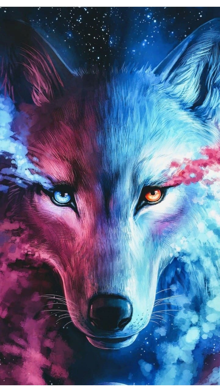 720x1280  Обои неоновые животные