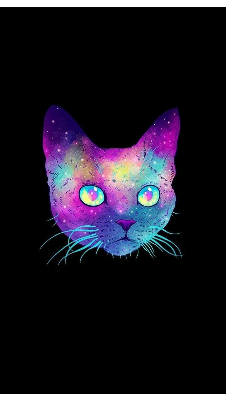 720x1280  Обои неоновые животные