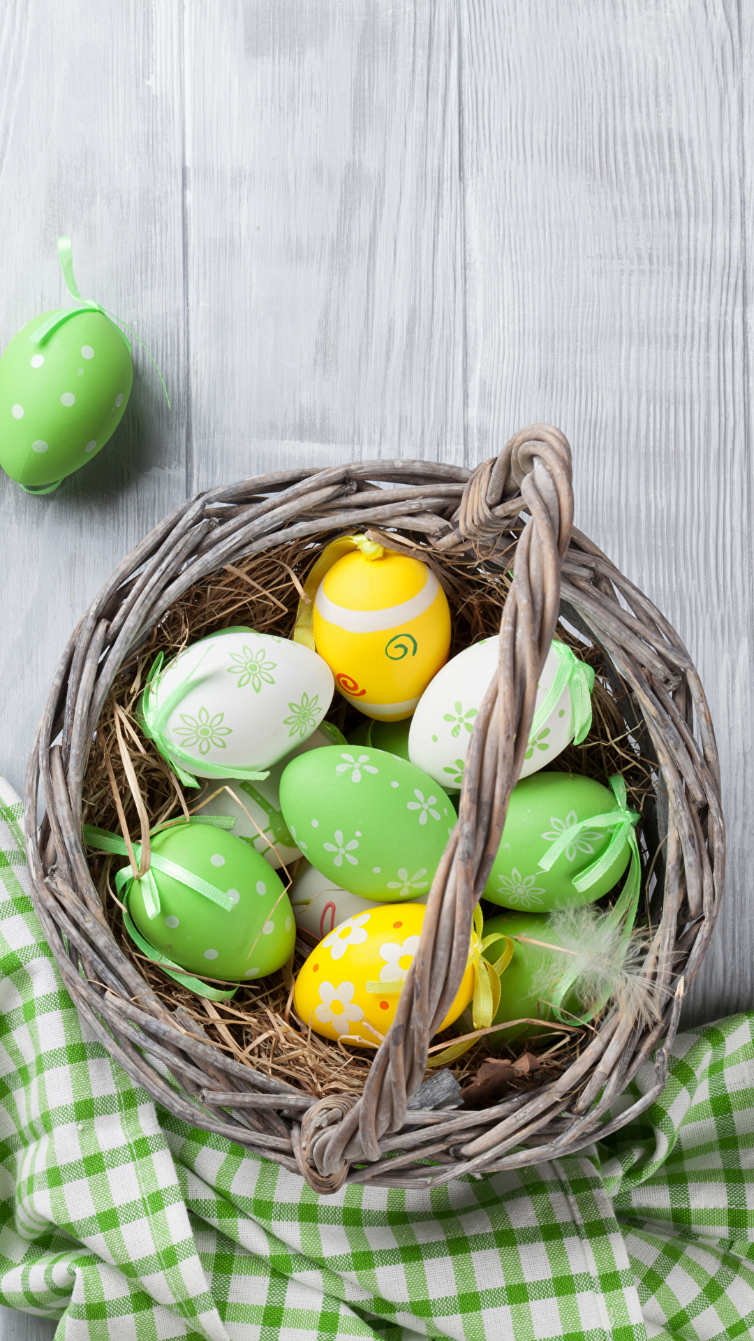 1080x1920  Обои для рабочего стола Пасха яйцо Корзинка Праздники 1080x1920