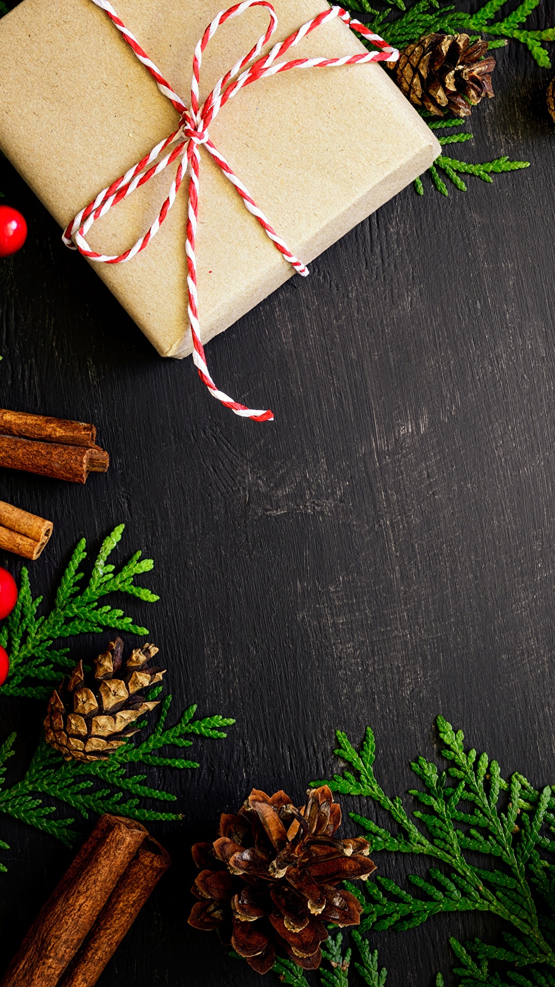 1080x1920  Фотографии Новый год подарок шишка Шаблон поздравительной 1080x1920