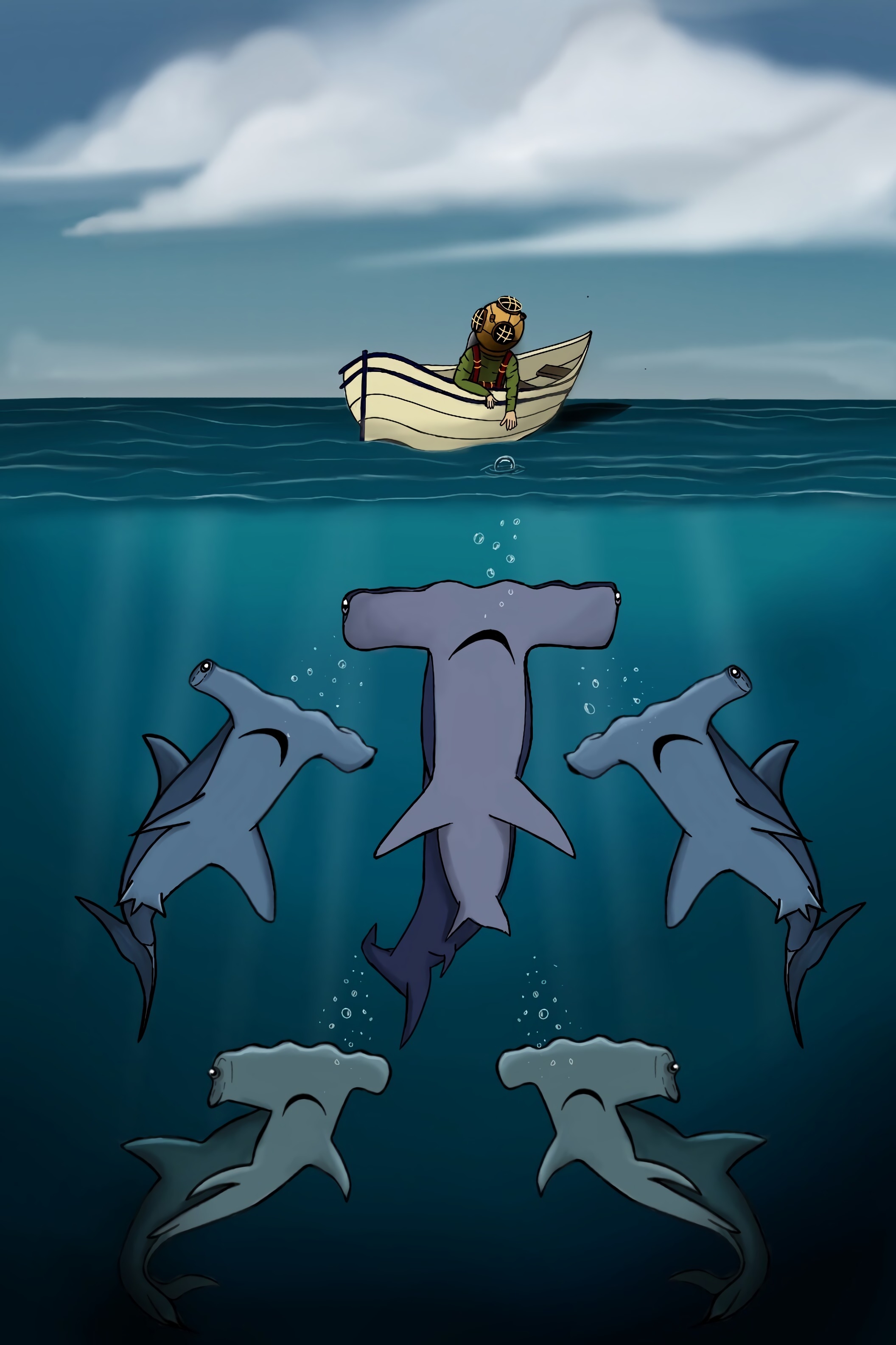 2112x3168  Акула и корабль рисунок - 79 фото