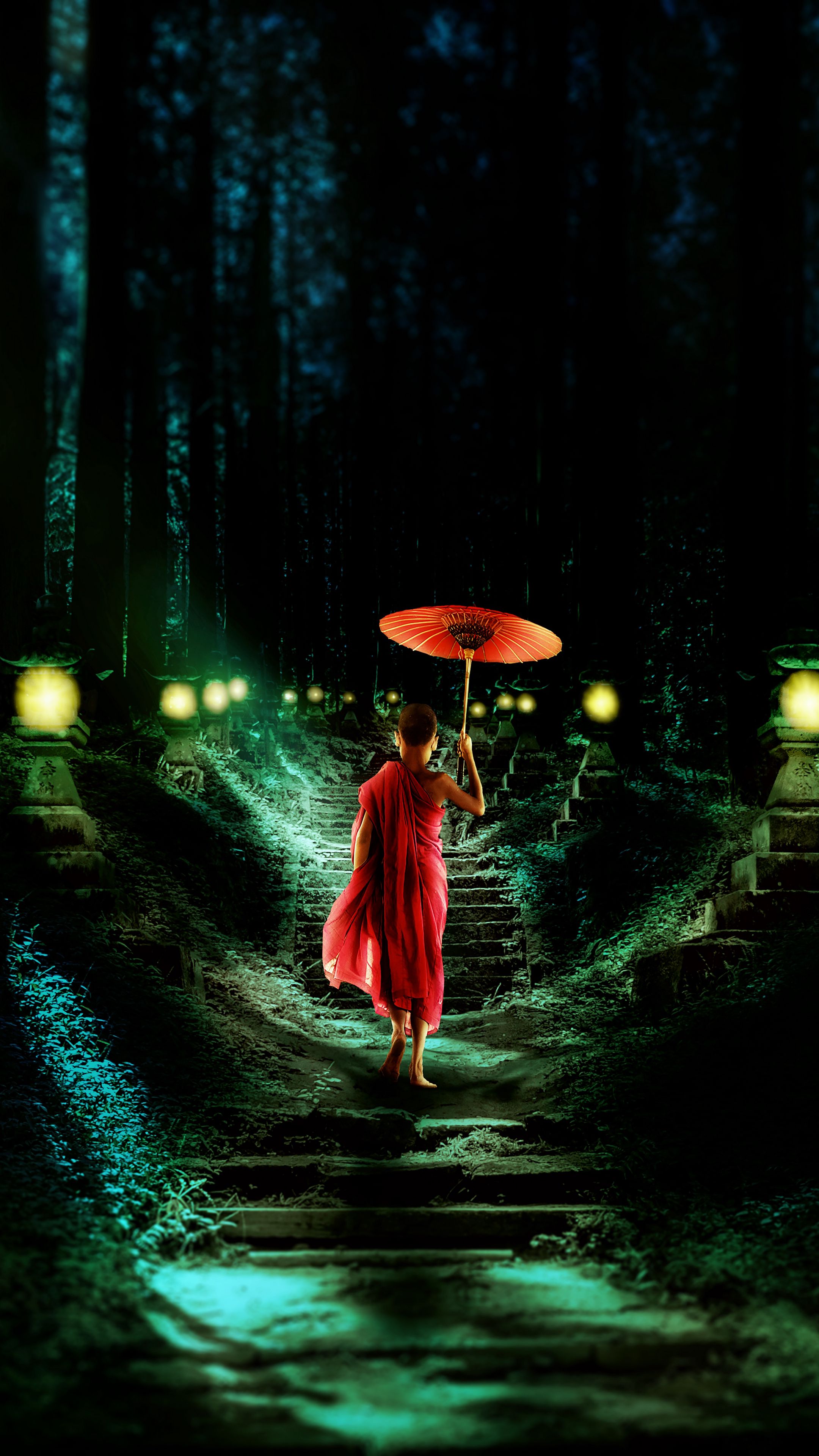 2160x3840  Скачать 2160x3840 мальчик, монах, лестница, ночь, ребенок, зонт, буддизм  обои, картинки samsung galaxy s4, s5, note, sony xperia z, z1, z2, z3, htc  one, lenovo vibe