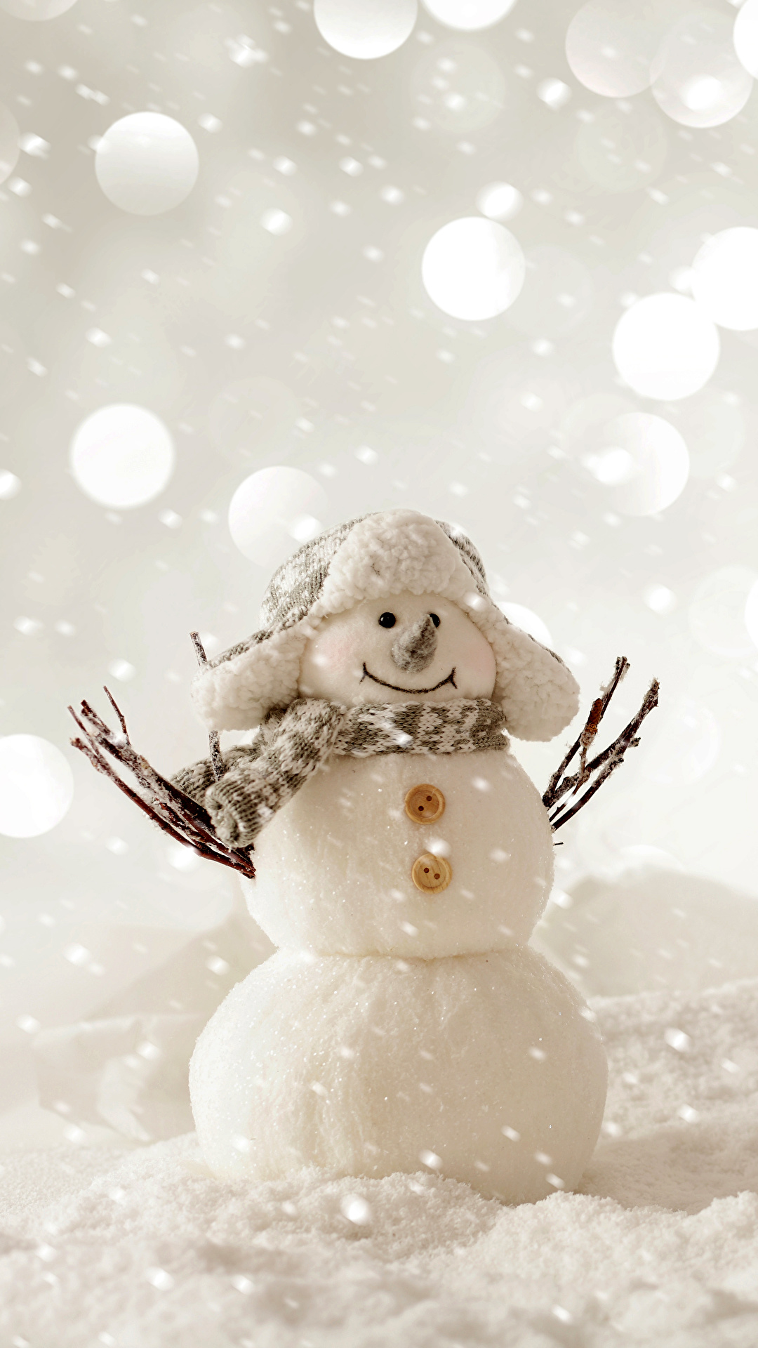 1080x1920  Фото Новый год Шарф Зима шапка Снег Снеговики 1080x1920