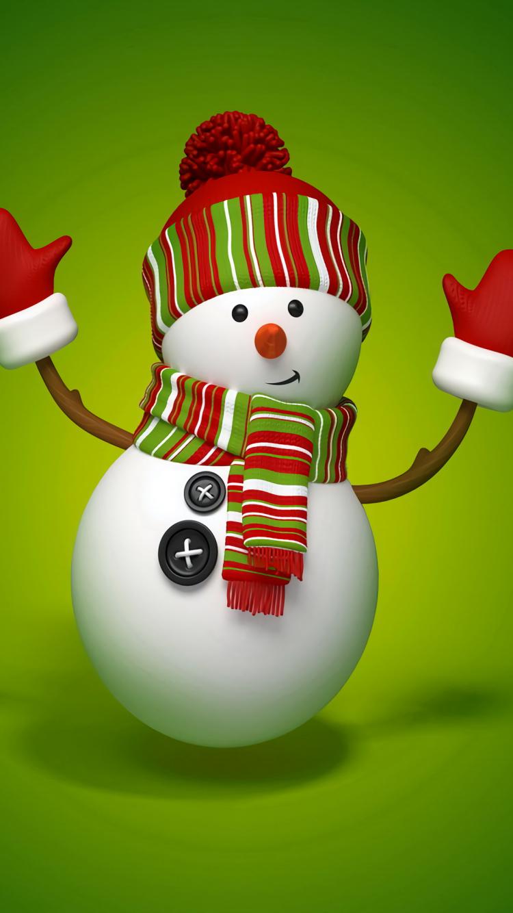 750x1334  Снеговик - Картинка на телефон / Обои на рабочий стол №1442282