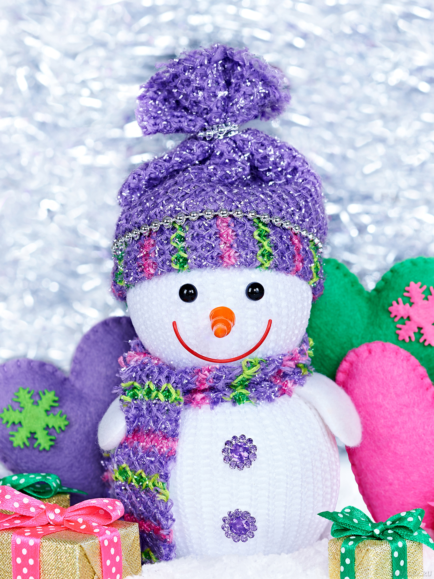 1800x2400  Скачать картинку Вязанный снеговик бесплатно