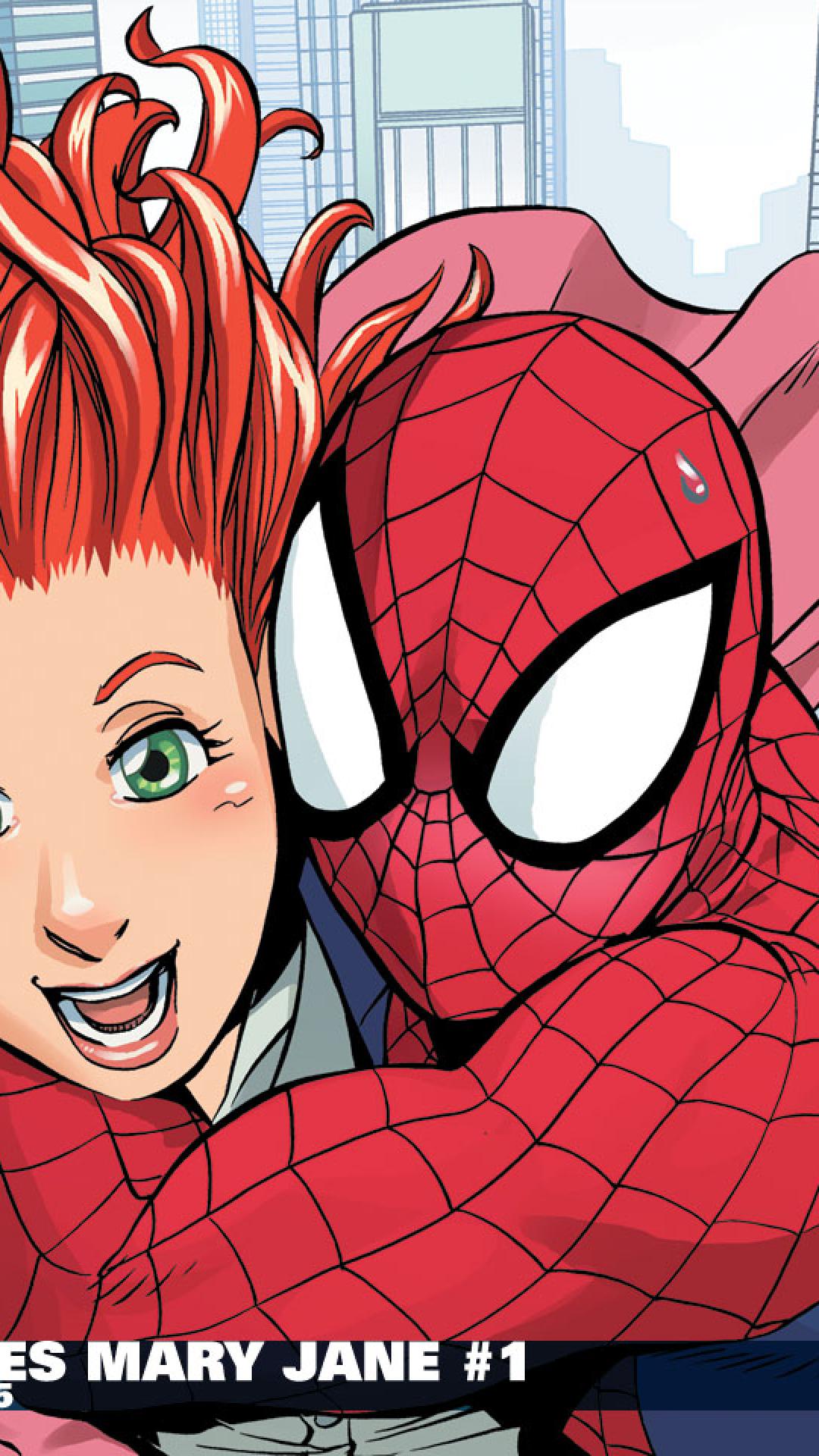 1080x1920   Человек-паук Мэри Джейн целуется Marvel 4K Wallpaper # 249 