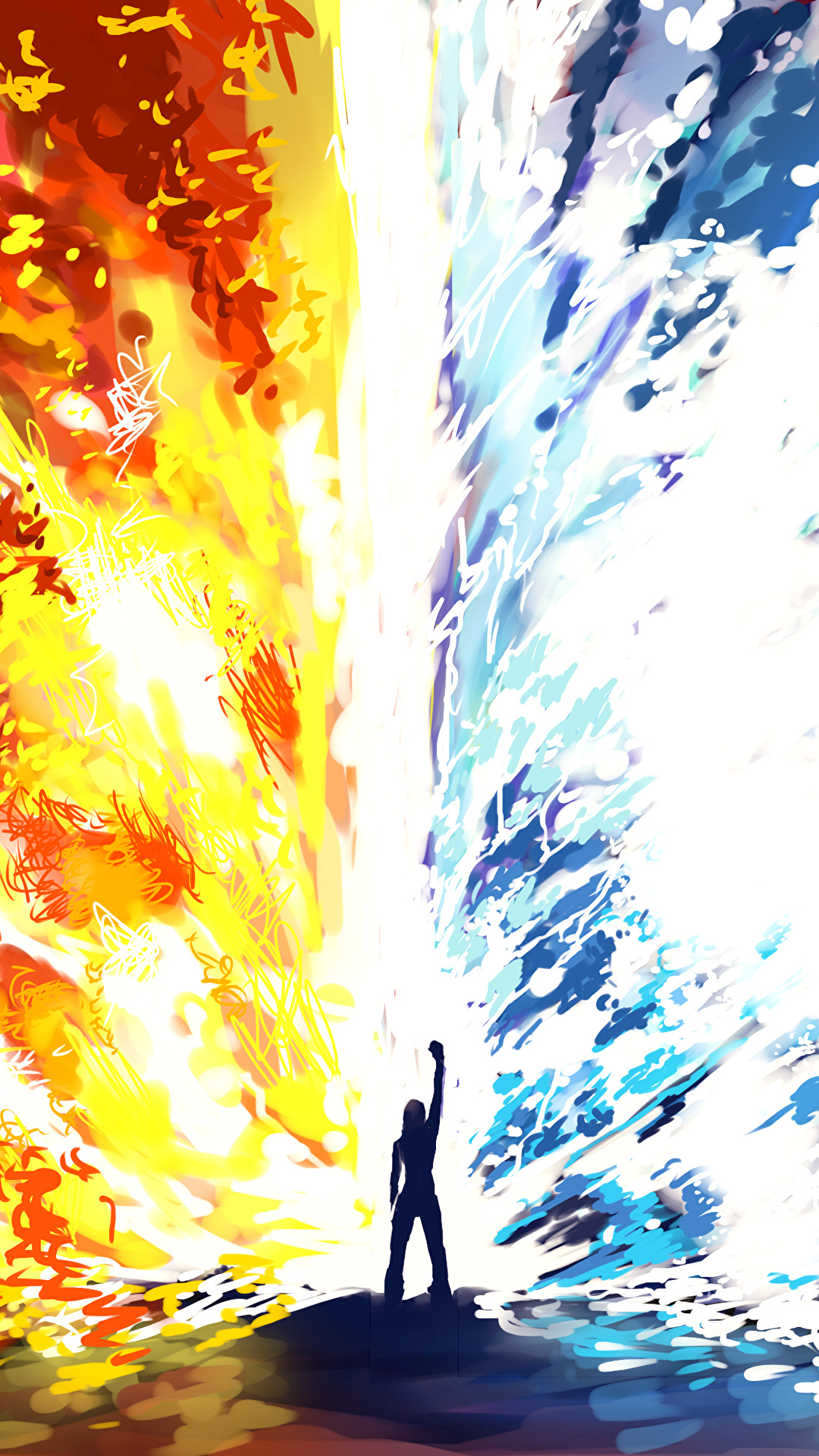 1080x1920  Обои для рабочего стола Фантастика пламя воде 1080x1920