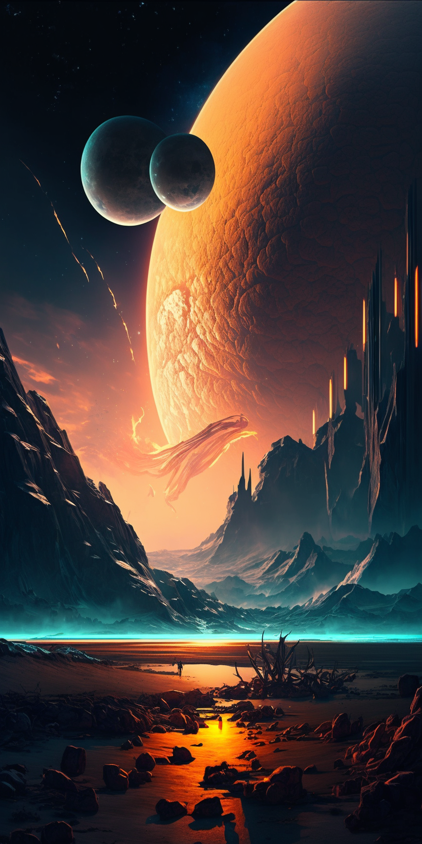 864x1728  Заставки на ваш телефон с \"глоу эффектом\" (фантастика, космос) часть 2 |  Пикабу