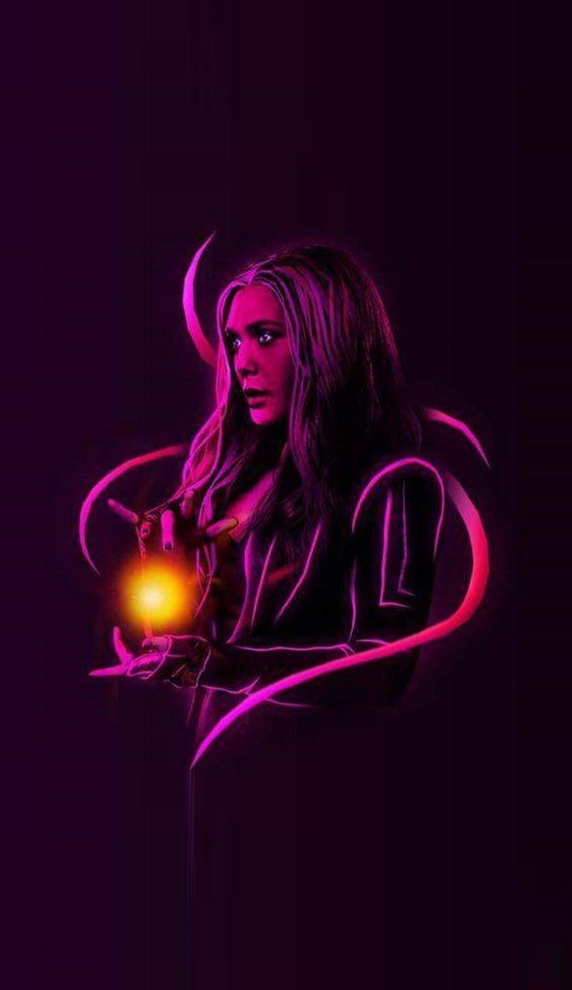 832x1440  Scarlet Witch Neon Wallpapers - Обои Cave