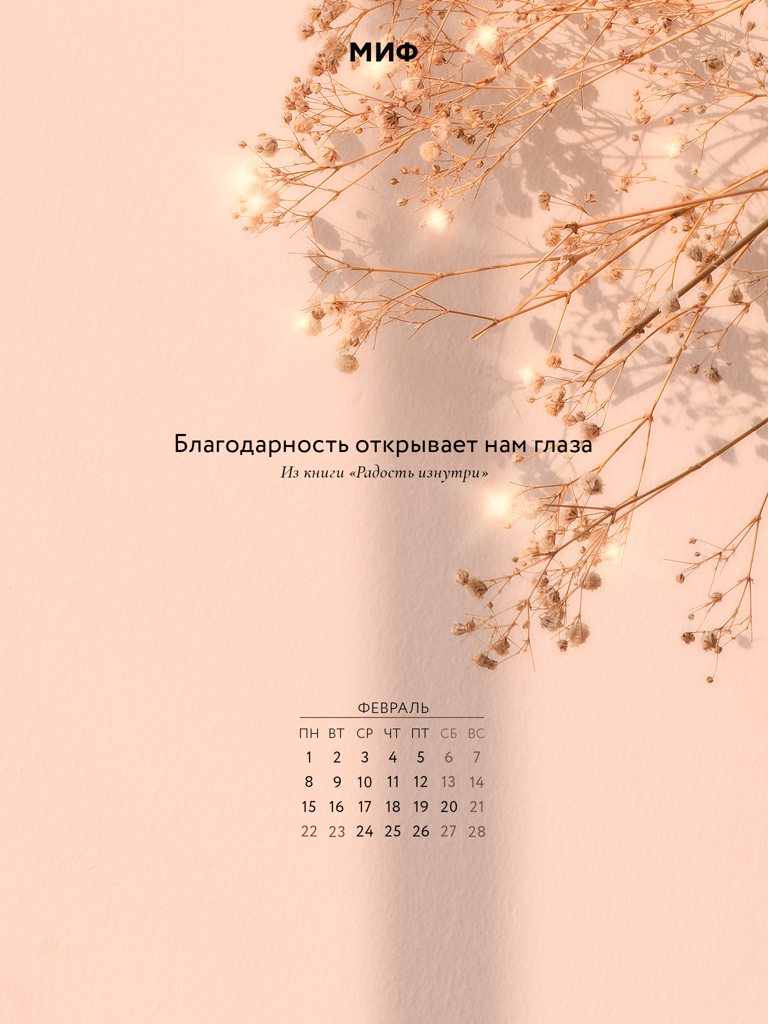 1536x2048  Вдохновляющие обои с календарями на февраль 2021 года для ноутбука,  планшета и телефона - Блог издательства «Манн, Иванов и Фербер»