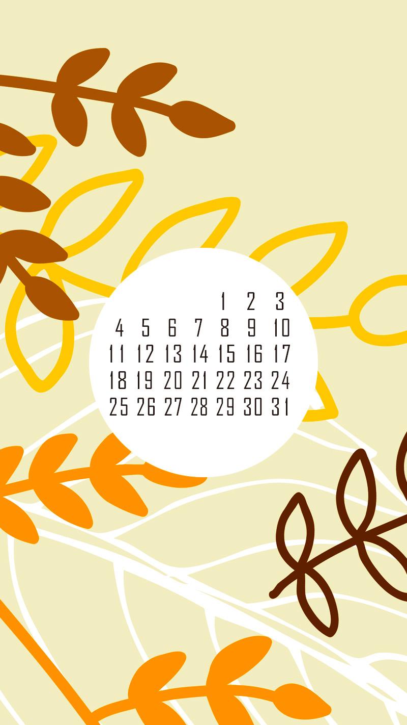 800x1422  Минималистичные заставки на смартфон с октябрьским календарём — DISTRICT F