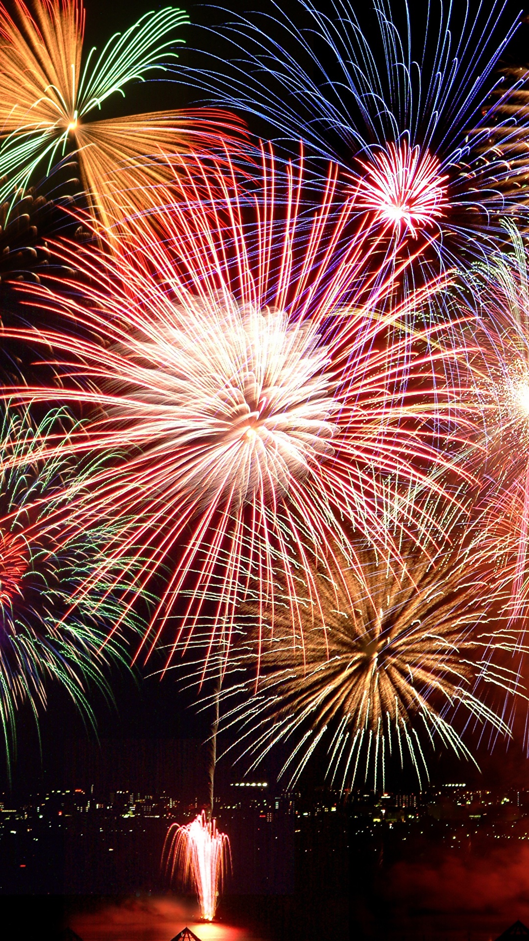 1080x1920  Обои для рабочего стола 2017 Салют Рождество Ночь 1080x1920