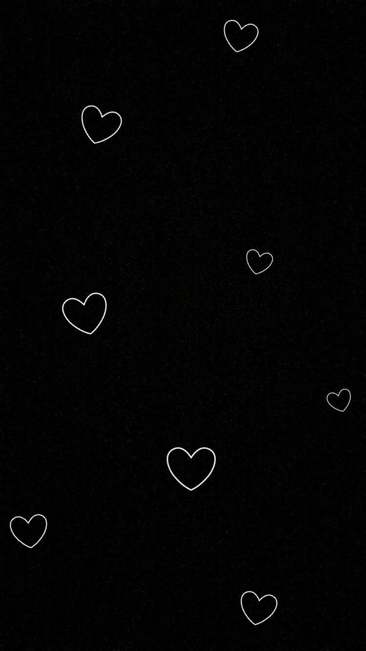 750x1334  Черные обои на телефон с сердечками - фото и картинки abrakadabra.fun