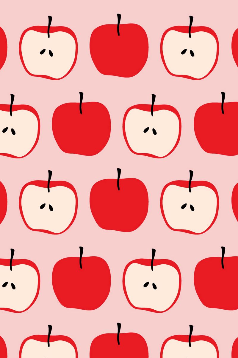 800x1200  Скачать 800x1200 яблоки, красный, паттерн, фрукты, половинки, целые обои,  картинки iphone 4s/4 for parallax