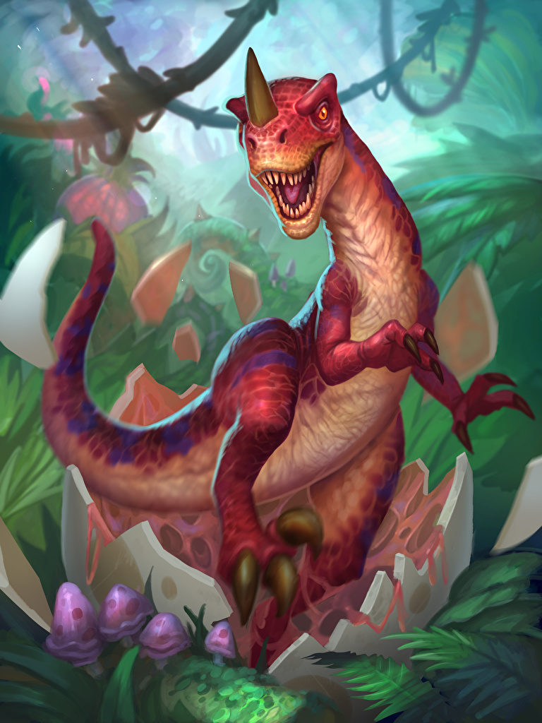 768x1024  Обои для рабочего стола Hearthstone: Heroes of Warcraft динозавр