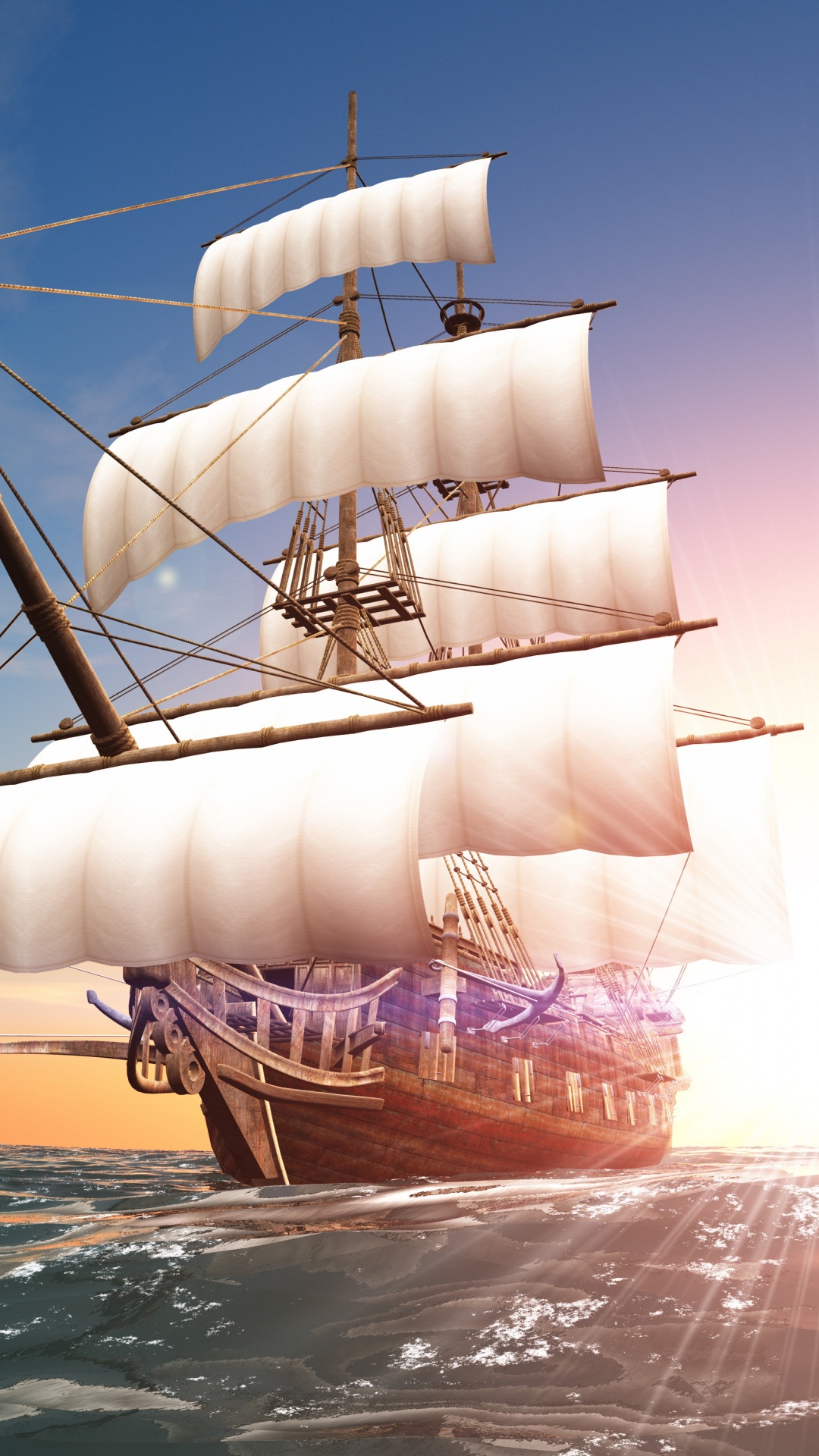 1080x1920  Обои лодка, пиратство, пляж, высокий корабль, клипер на телефон Android,  1080x1920 картинки и фото бесплатно