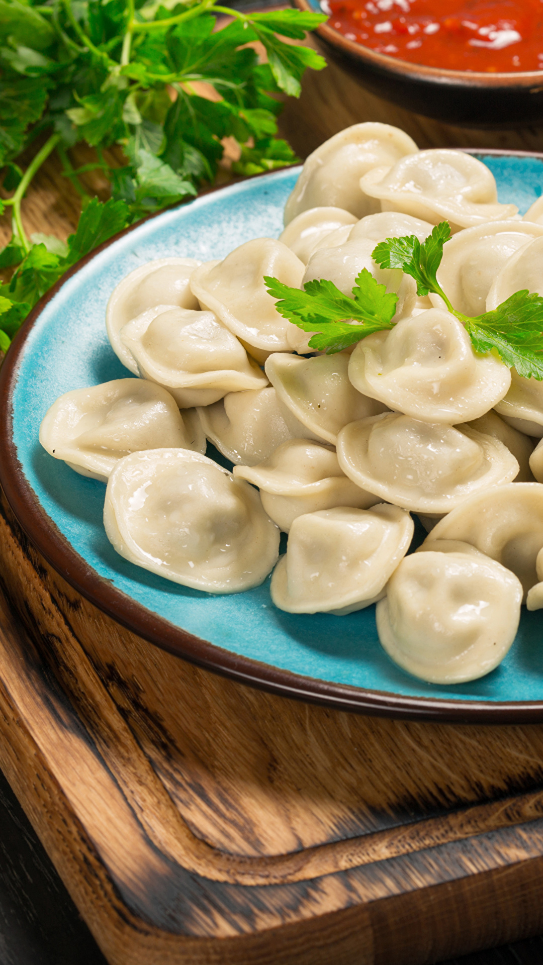 1080x1920  Images Pelmeni Food Plate Cutting board The second dishes 1080x1920