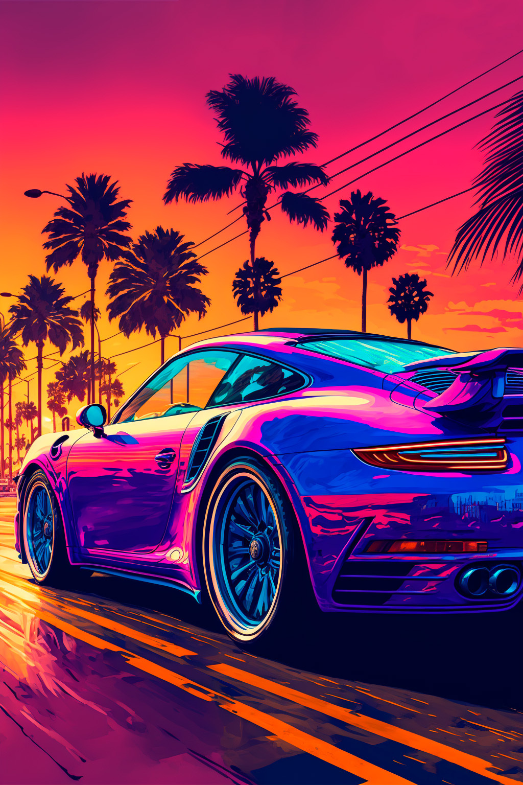 1024x1536  Porsche 911 у океана от Midjourney | Пикабу