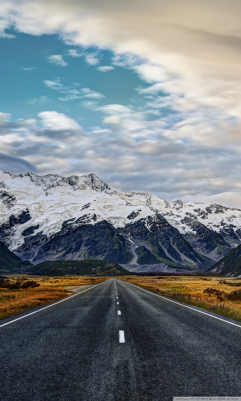 768x1280   Road To Mount Cook Ultra HD Desktop Background Wallpaper для 4K UHD TV: широкоэкранный \ u0026 UltraWide Desktop \ u0026 Laptop: Multi Display 