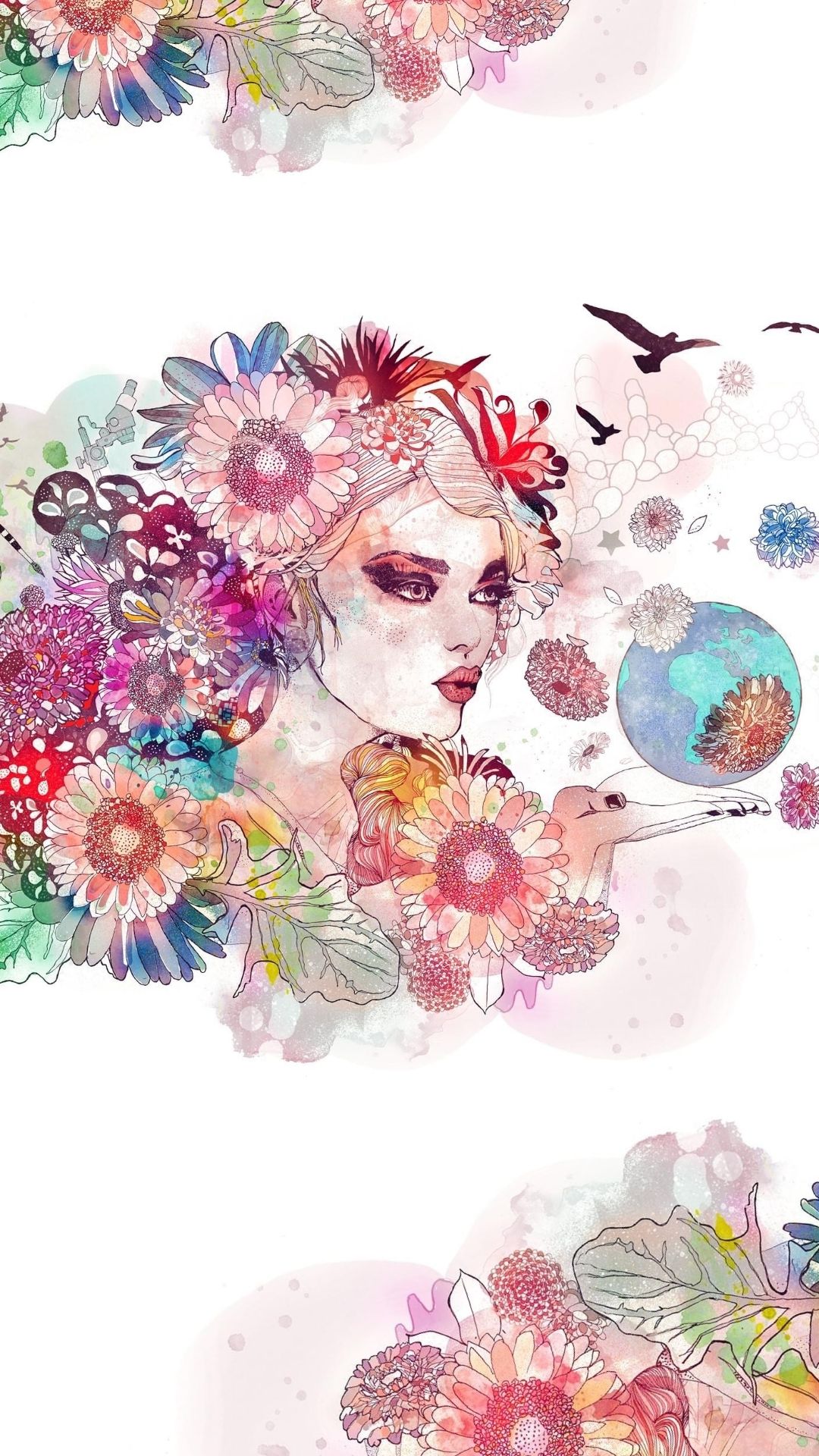 1080x1920  Обои для телефона - Holstein Flowers gerbera