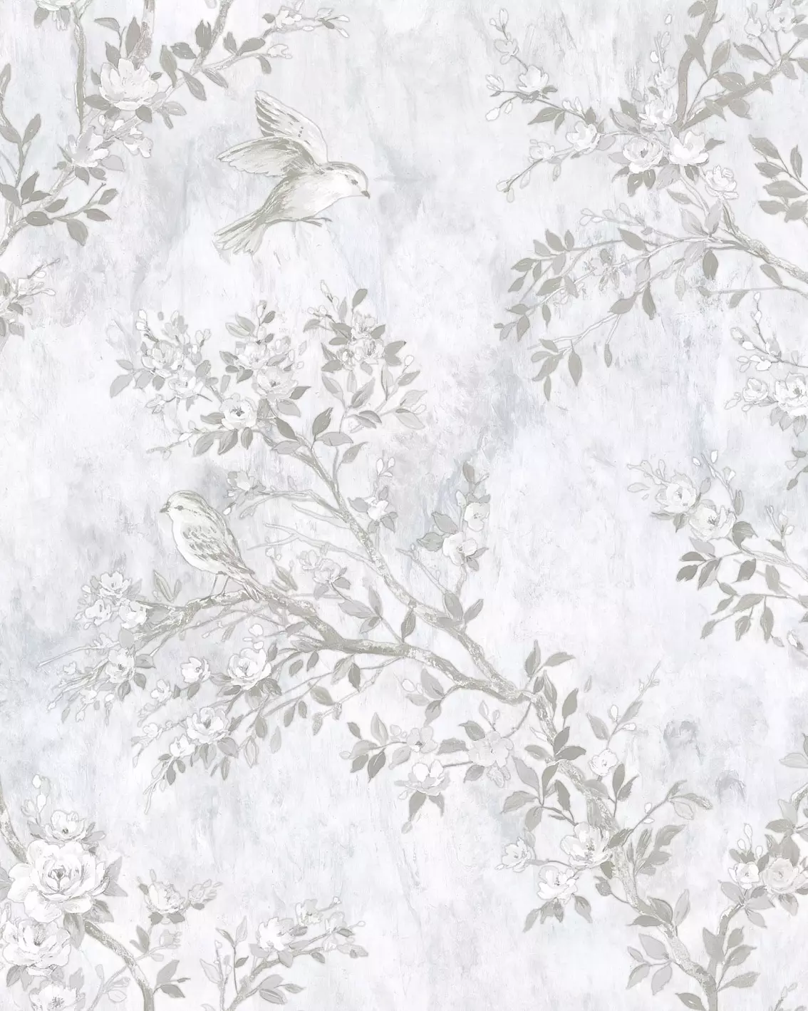 1134x1418  Обои Прима Италияна Arte Bella 80325 (птицы бежевые на серо-голубом фоне) —  купить по выгодной цене в интернет-магазине Колорлон