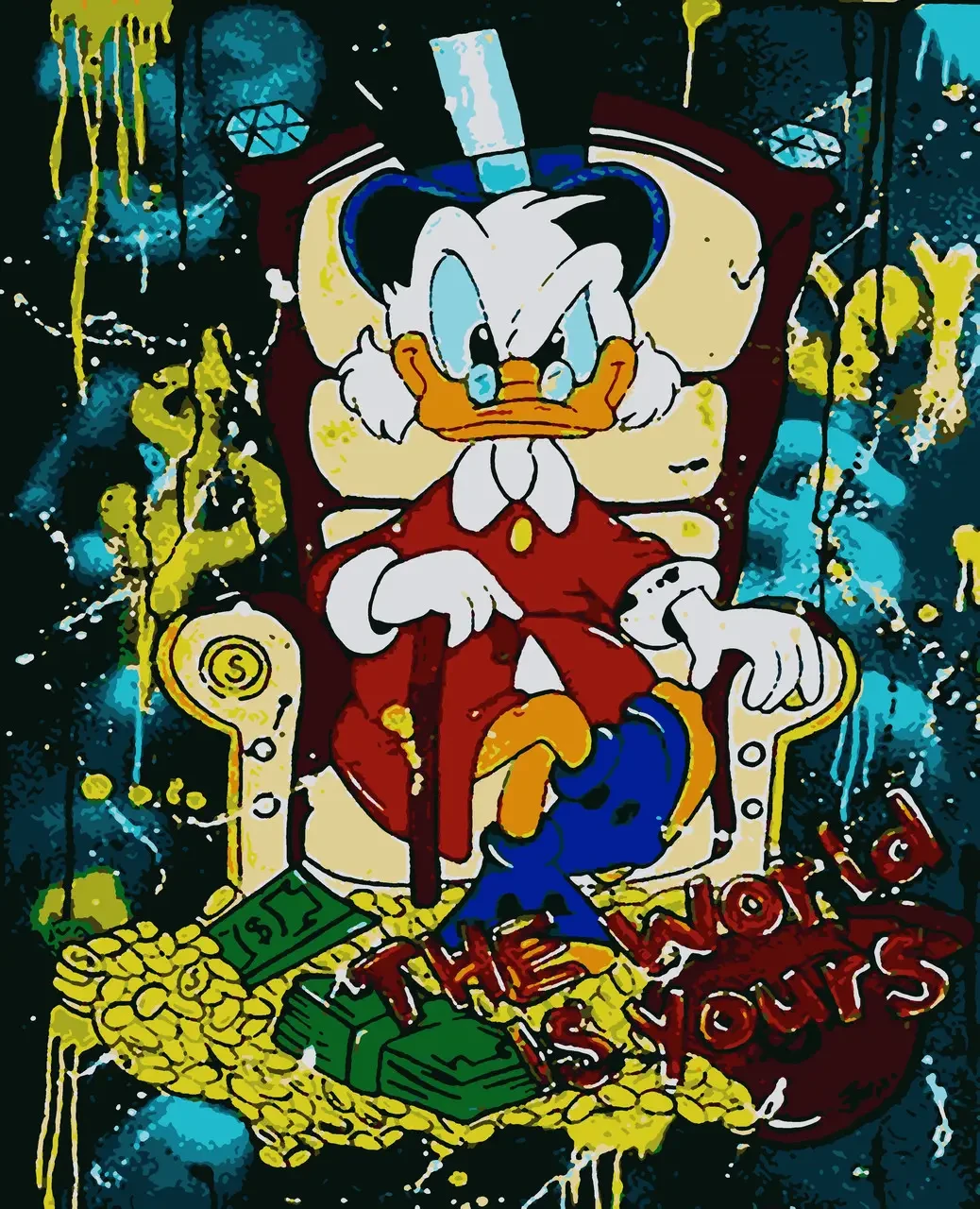 1038x1280  Hobby Paint Скрудж МакДак и биткоин Картина по номерам на холсте 40х50