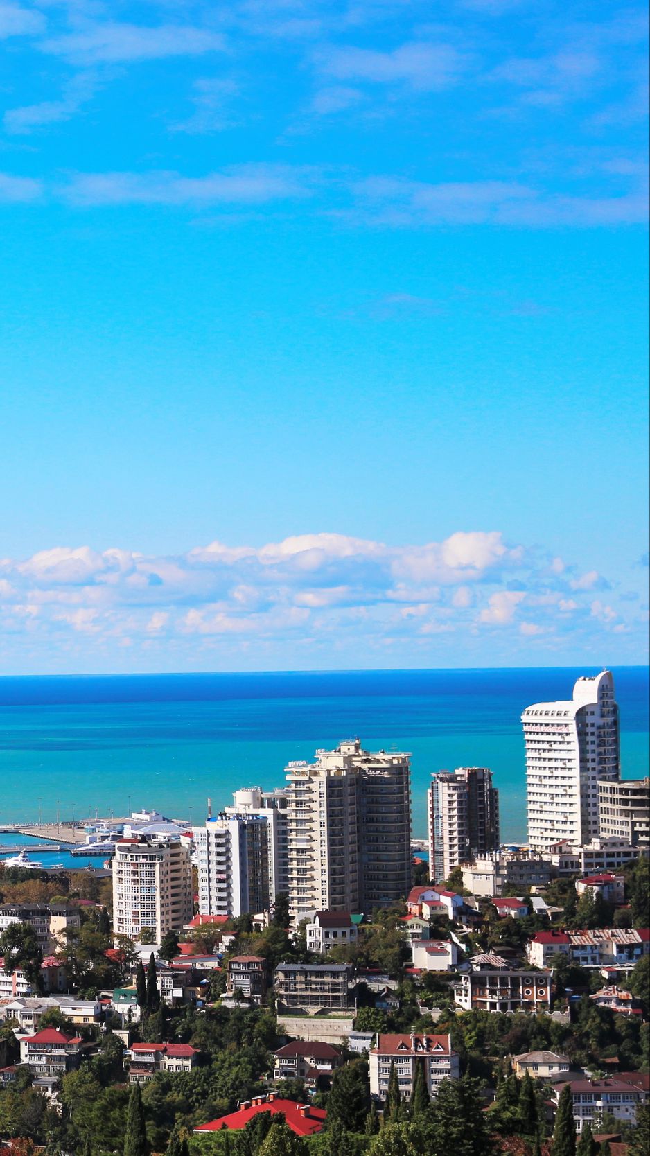 938x1668  Скачать 938x1668 сочи, дендрарий, море, панорама обои, картинки iphone  8/7/6s/6 for parallax