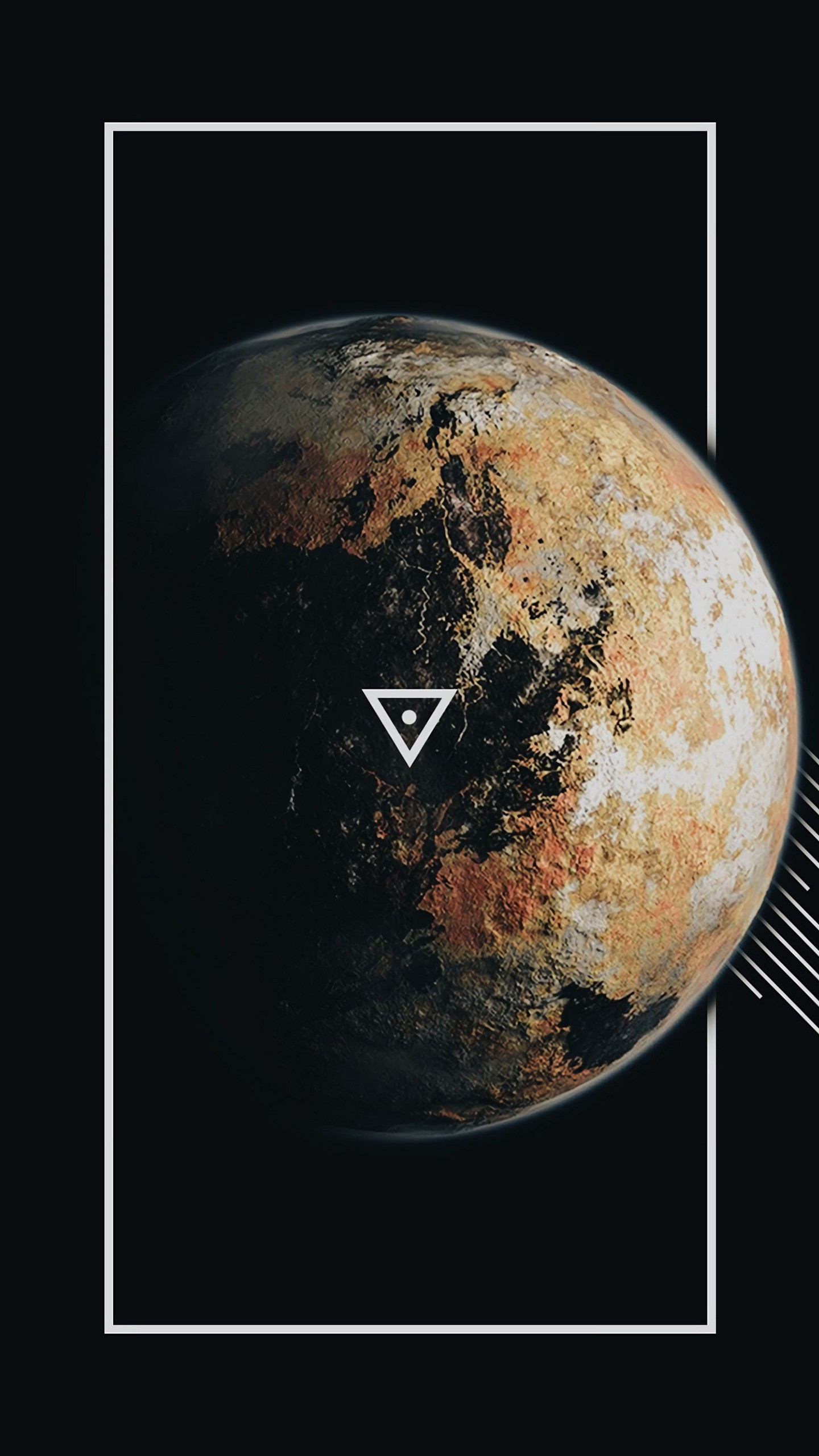 1440x2560  Обои на телефон планета, рамка, линии, треугольник, геометрия - скачать  бесплатно в высоком качестве из категории \"Разное\"