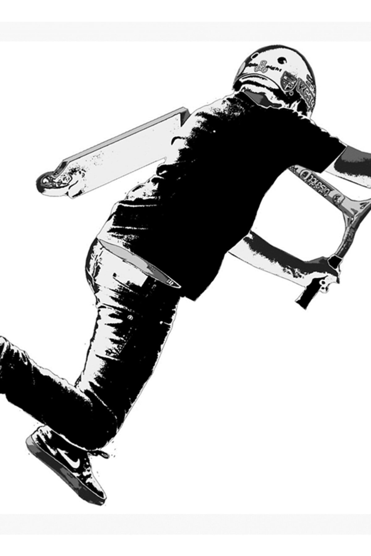 750x1125  Обои трюковой самокат - 58 фото