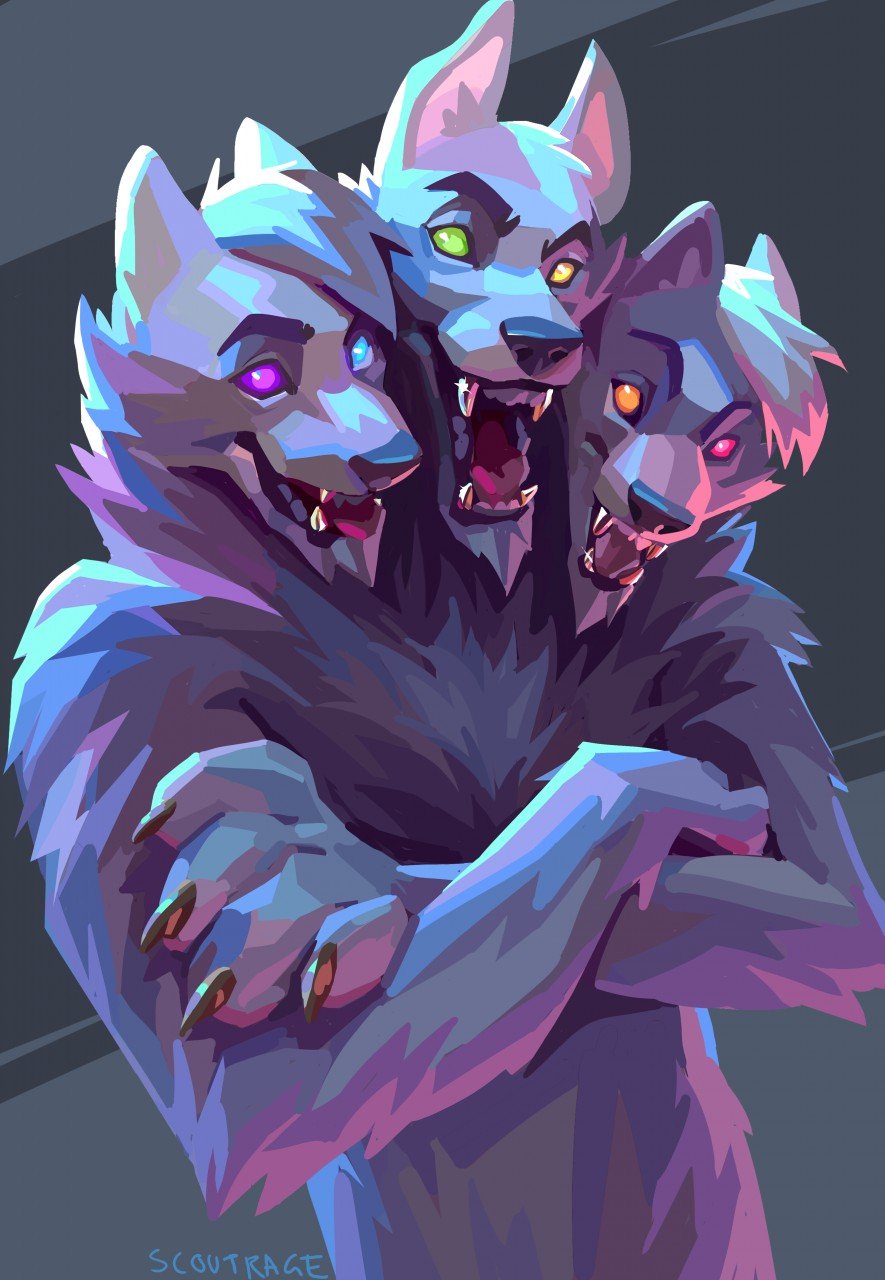 885x1280  Цербер арт милый - 34 фото