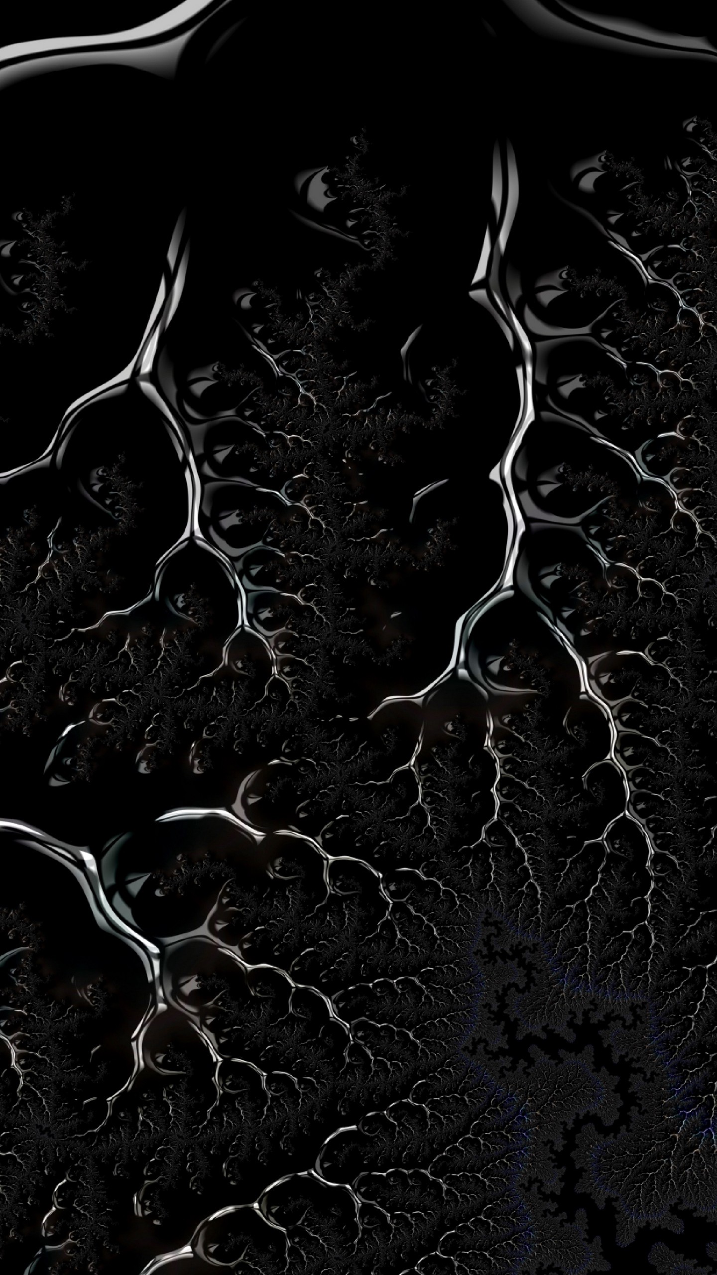 1440x2560  Обои на телефон фрактал, черный, разветвленный, темный, ползущий - скачать  бесплатно в высоком качестве из категории \"3D\"