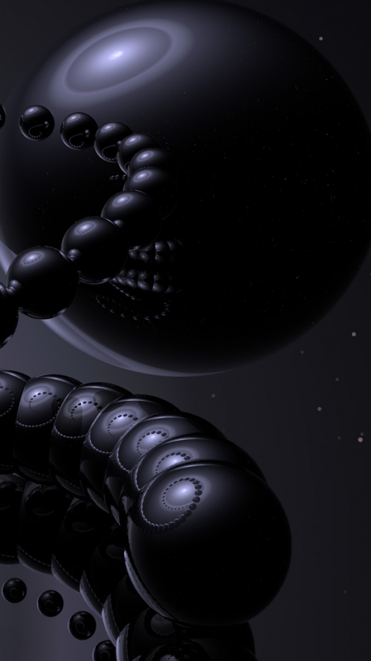 750x1334  Обои на телефон: 3D, Темный, Черный, Графика, Чёрный, Сфера, Тьма,  Компьютерная Графика, Абстрактные, 1208633 скачать картинку бесплатно.