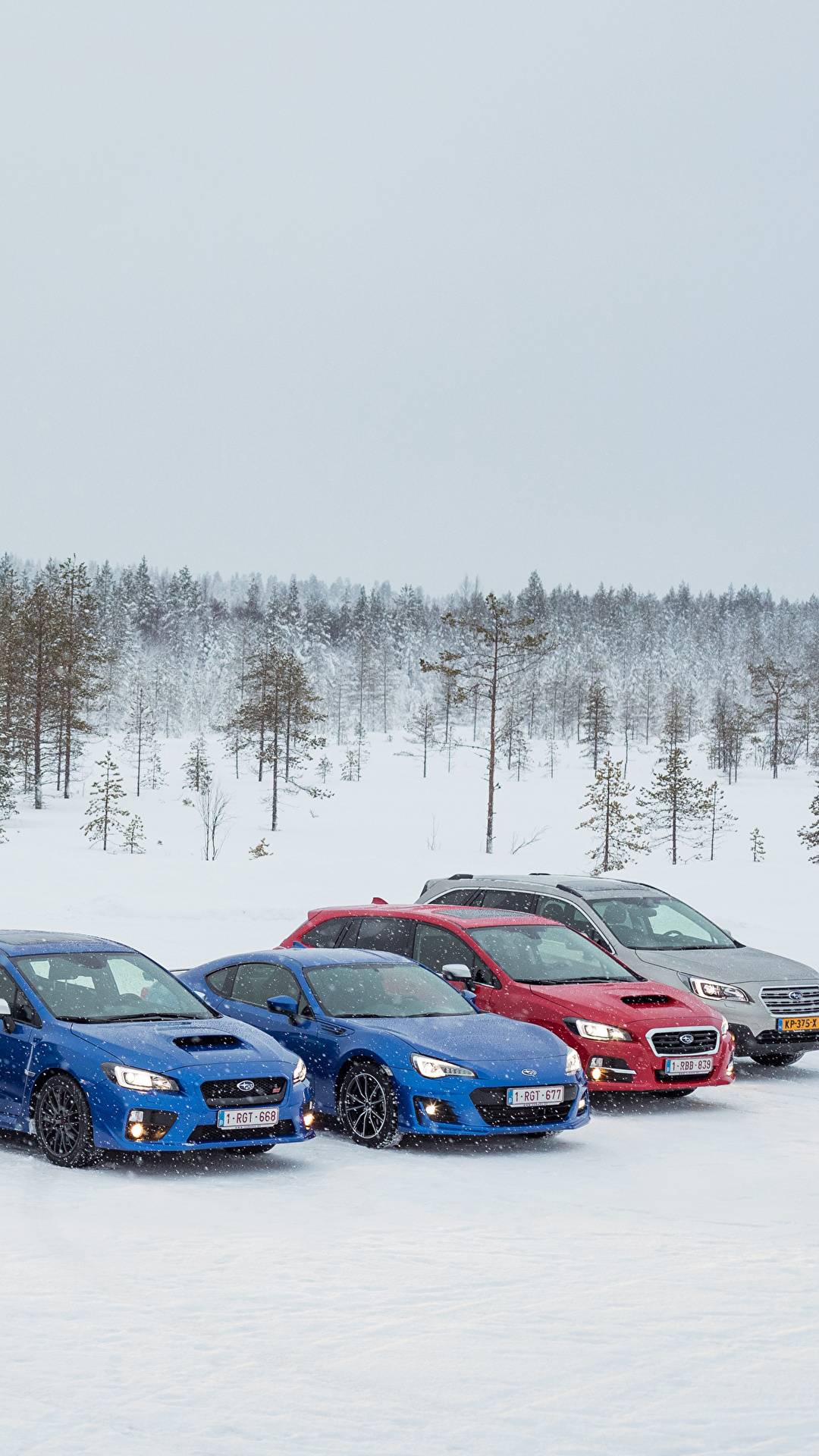 1080x1920  Картинки Subaru зимние Снег авто 1080x1920
