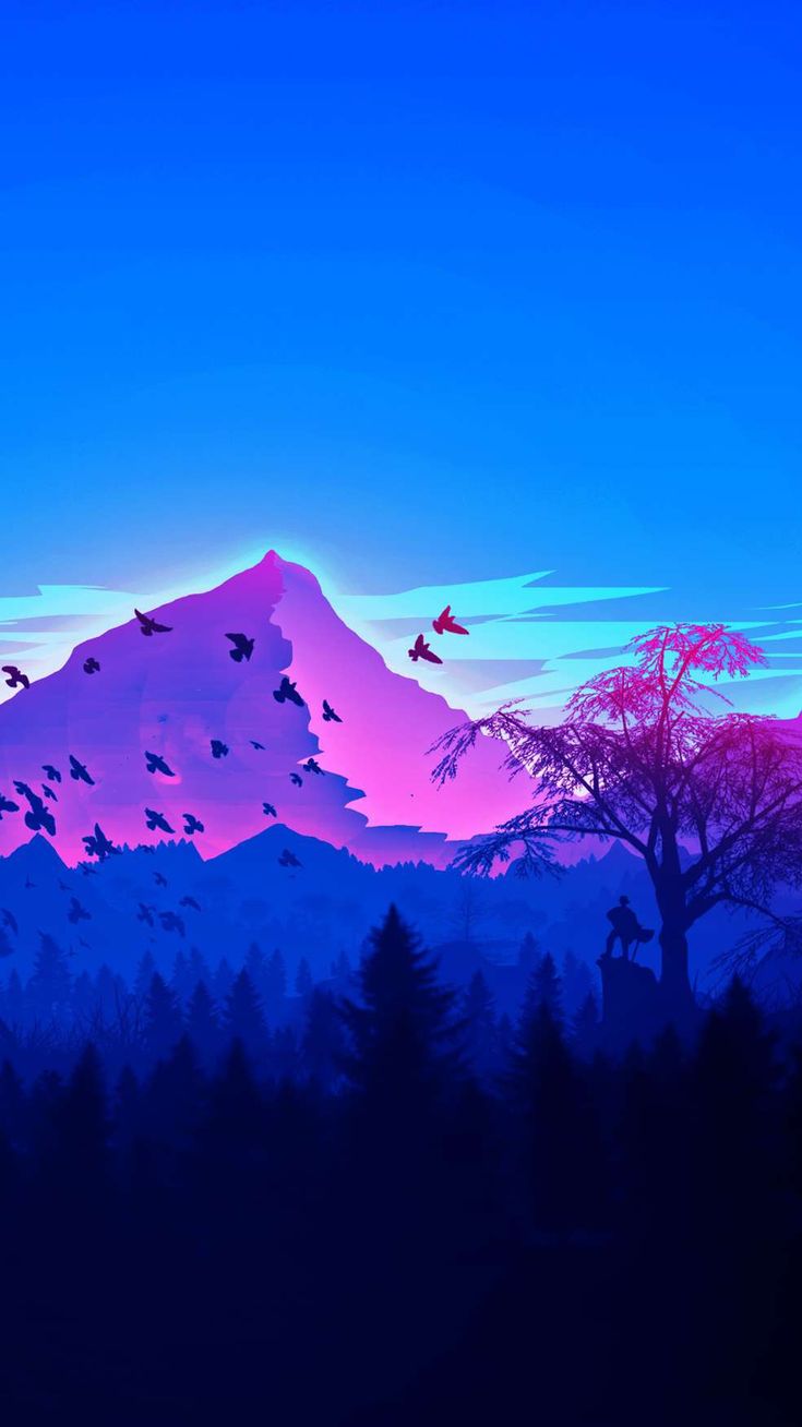 735x1308  Холмы и лес Минимальные обои для iPhone | Классные фоны, обои, Обои для рабочего стола, Обои для Android с цветами