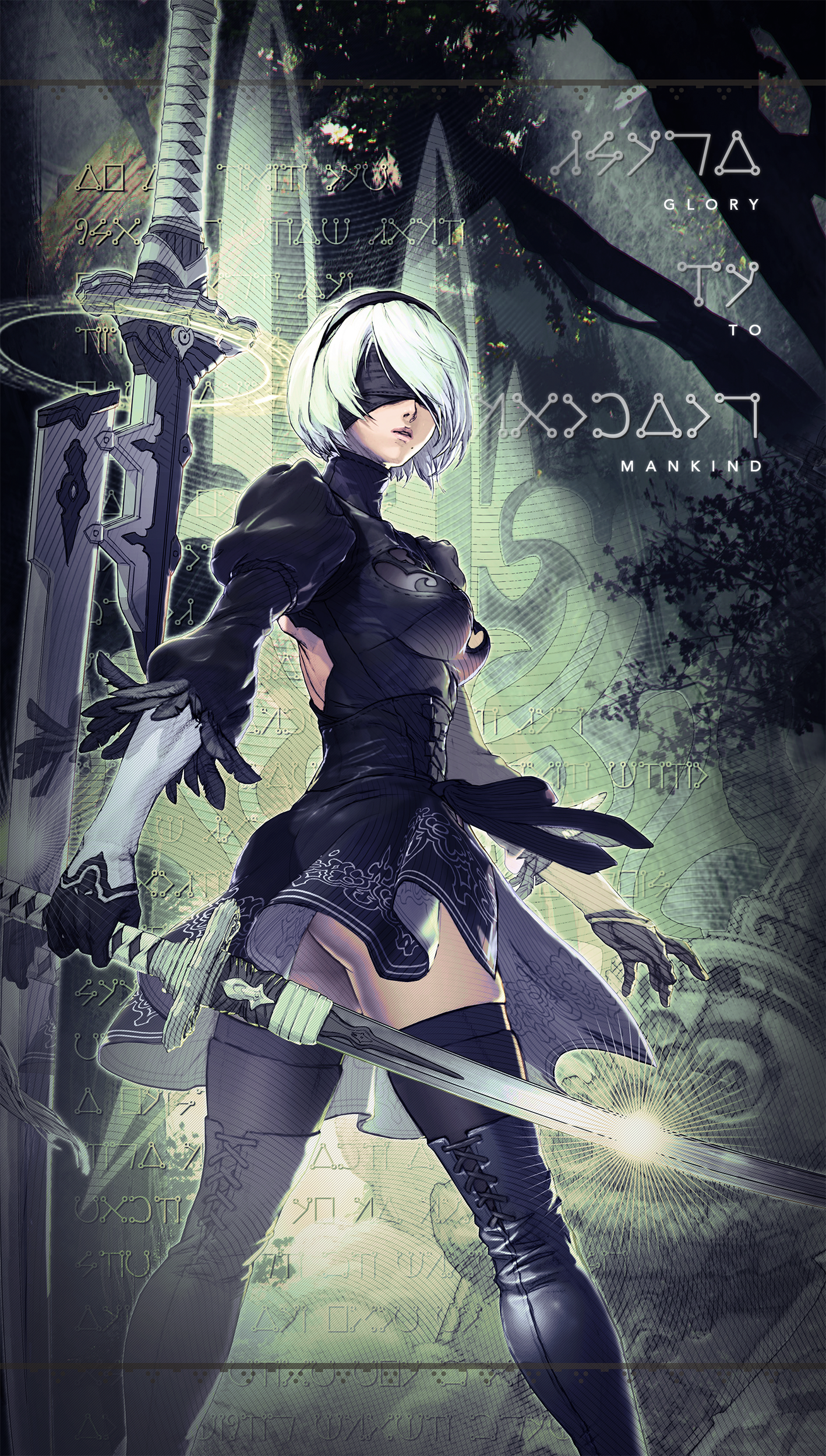 1418x2500  2B Мобильный фон: r/nier