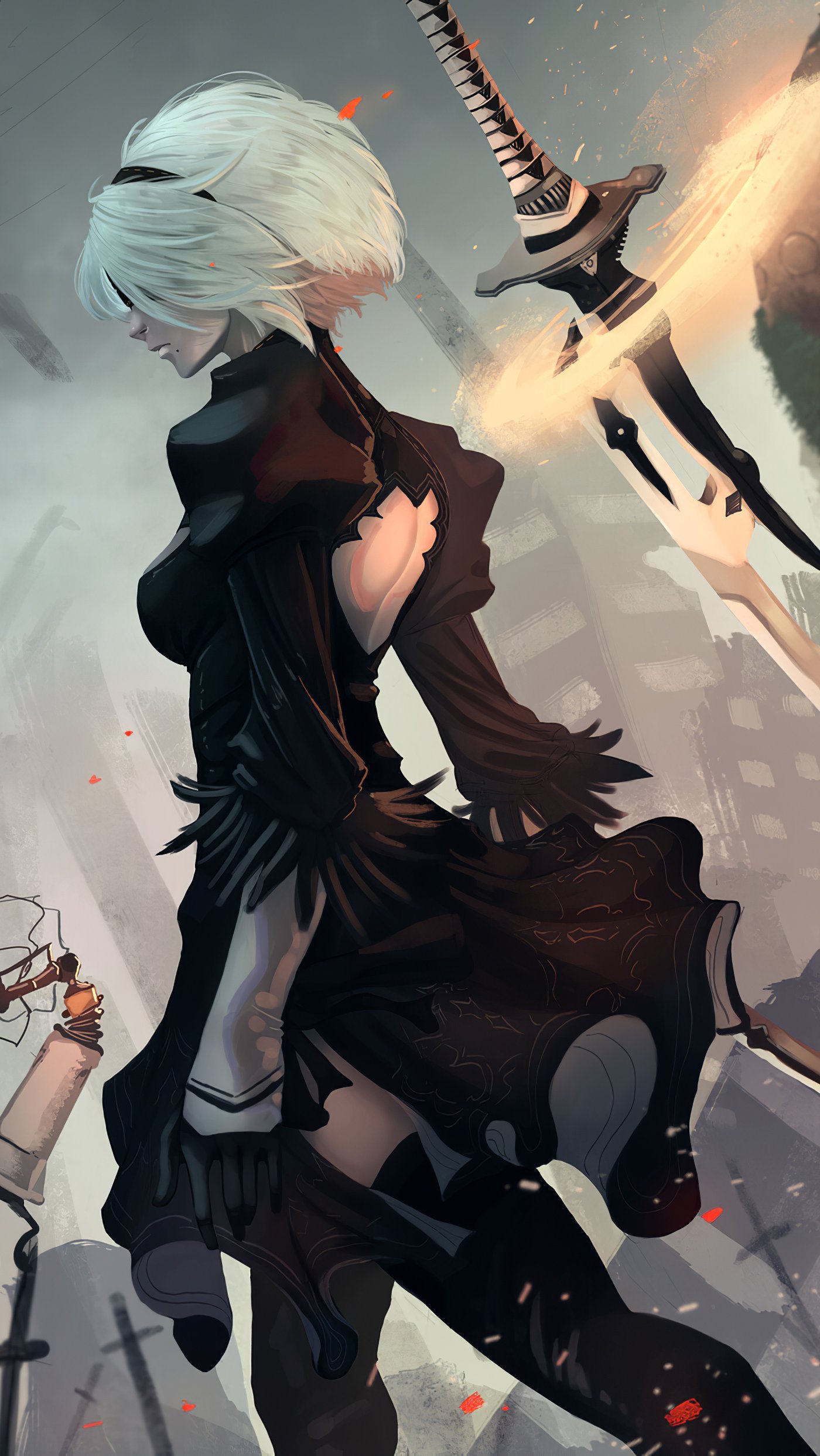 1400x2484  Обои 2b Nier Automata Artwork 4k HD ID:5255