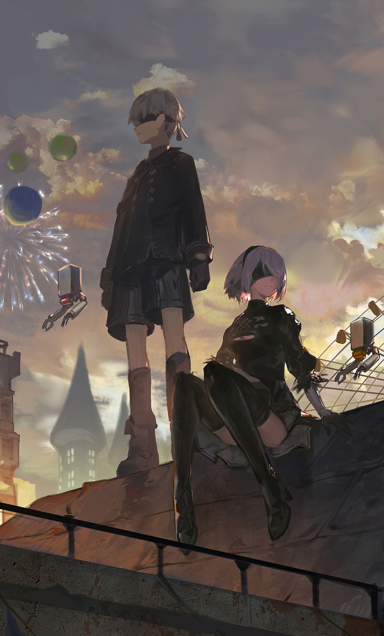 1280x2120  2B Nier Automata 9s iPhone 6+ HD 4k Обои, изображения, фоны, фото и картинки 1280x2120