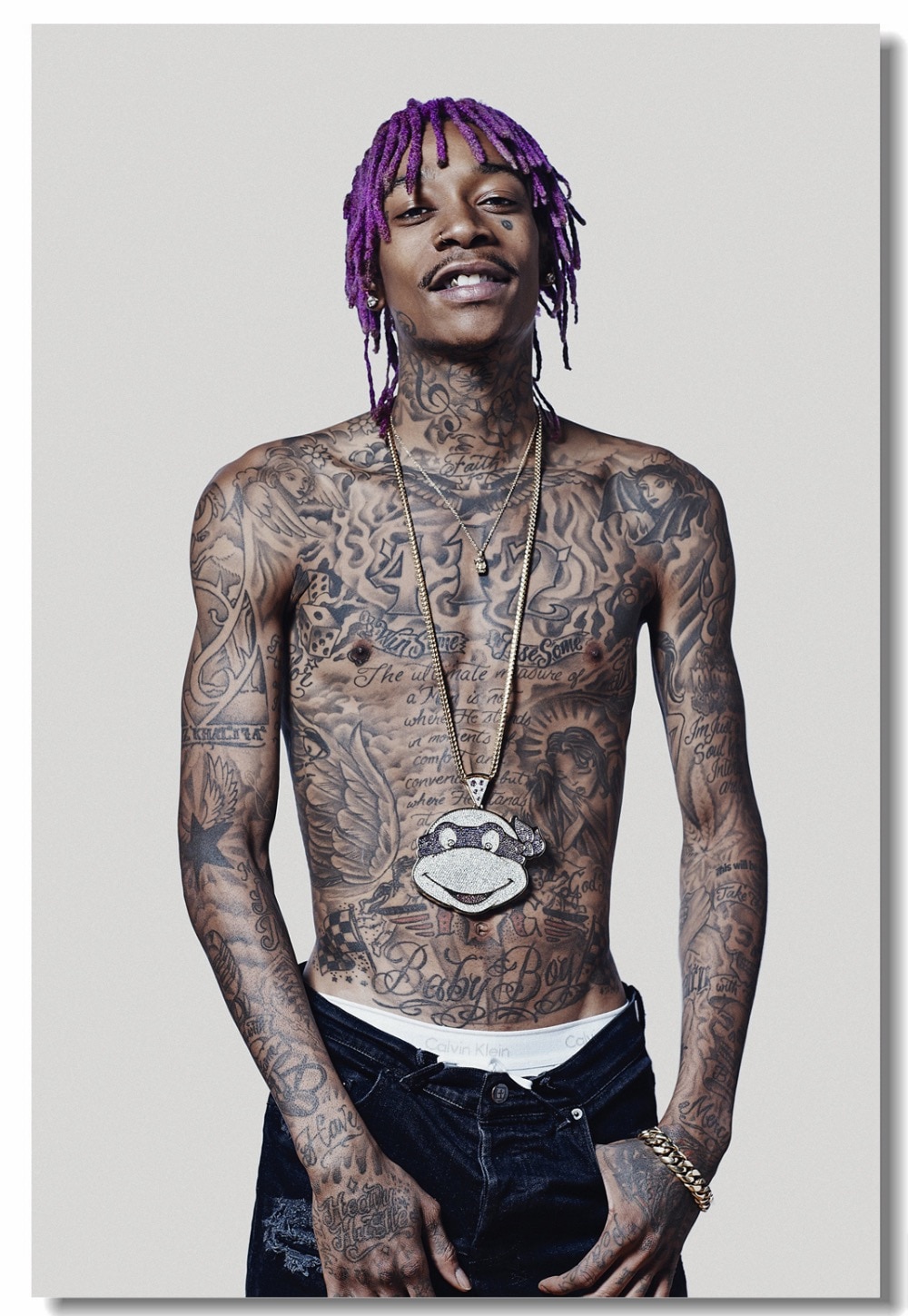 1000x1449   Custom Canvas Wall Decals Wiz Khalifa Poster Wiz Khalifa Poster Wiz Khalifa Tattoos Mural Rapper Wallpaper Украшение бара # 0586 # | Наклейки на стены | - Алиэкспресс 