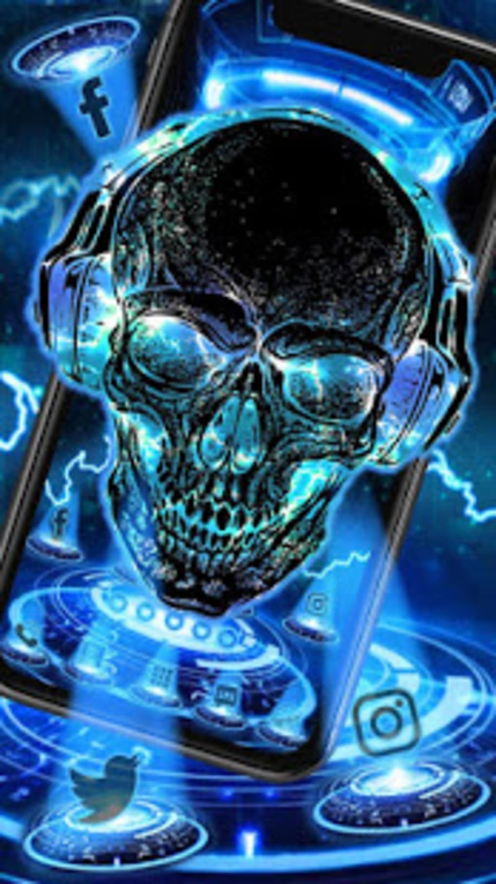 1020x1817  Neon Tech Skull Themes HD Wallpapers 3D icon for Android — Скачать