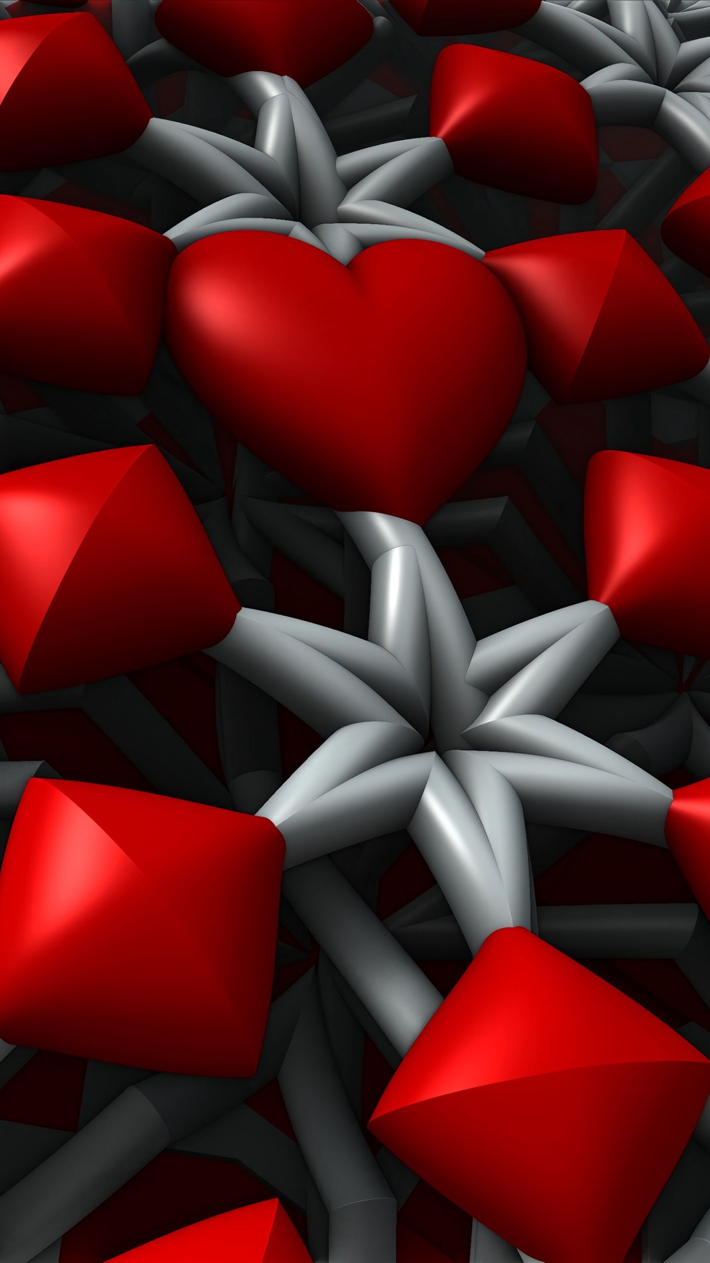 1440x2560  Скачать 1440x2560 фрактал, 3d, абстракция, узор, объём обои, картинки qhd samsung galaxy s6, s7, Edge, note, lg g4