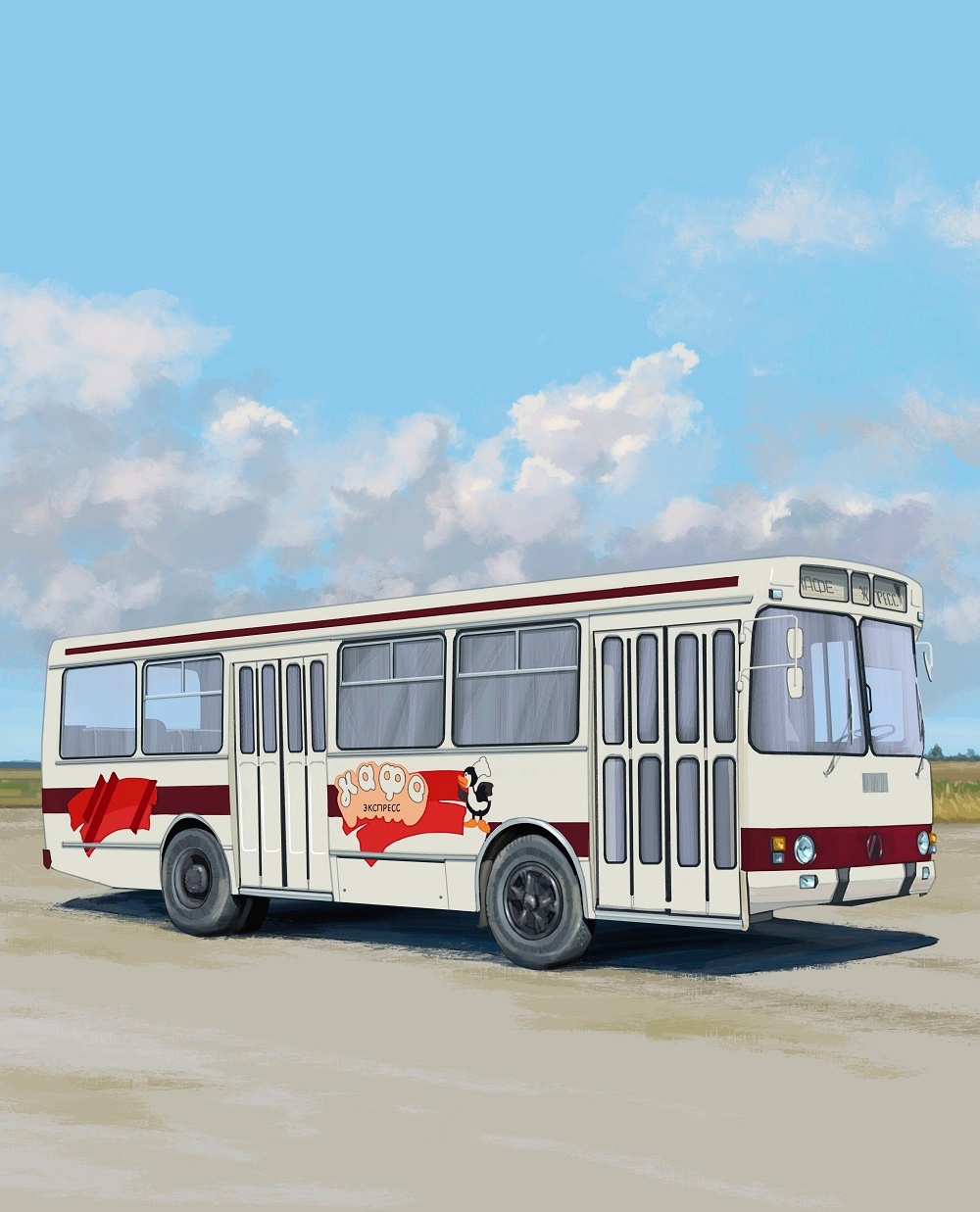 1000x1237  Автобусы: Масштабная модель 1:43 Передвижное кафе-столовая ЛАЗ-4969 с  журналом Спецвыпуск №9 (Наши Автобусы. Modimio)