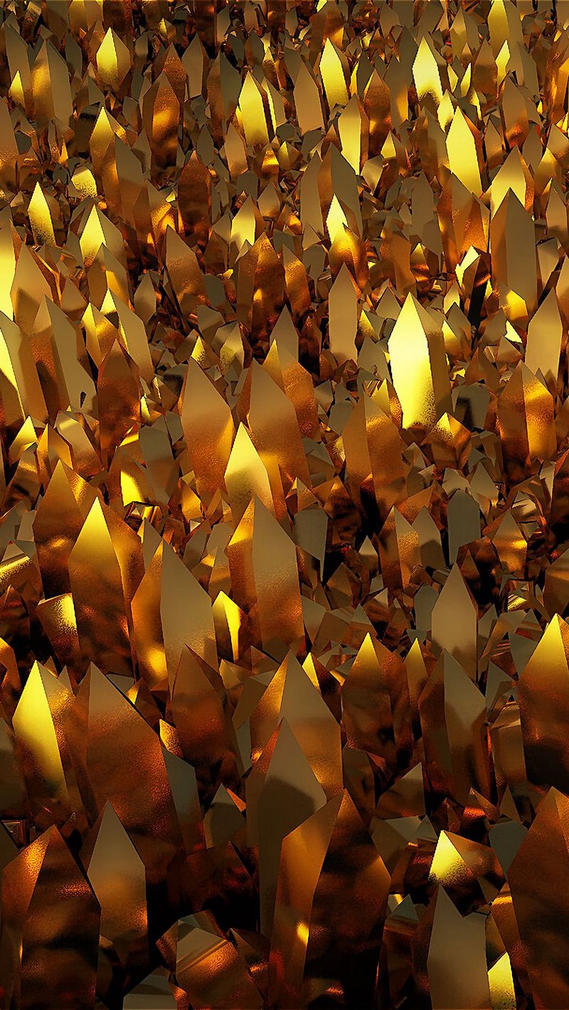800x1420  Скачать 800x1420 кристаллы, 3d, золотой обои, картинки iphone se/5s/5c/5  for parallax